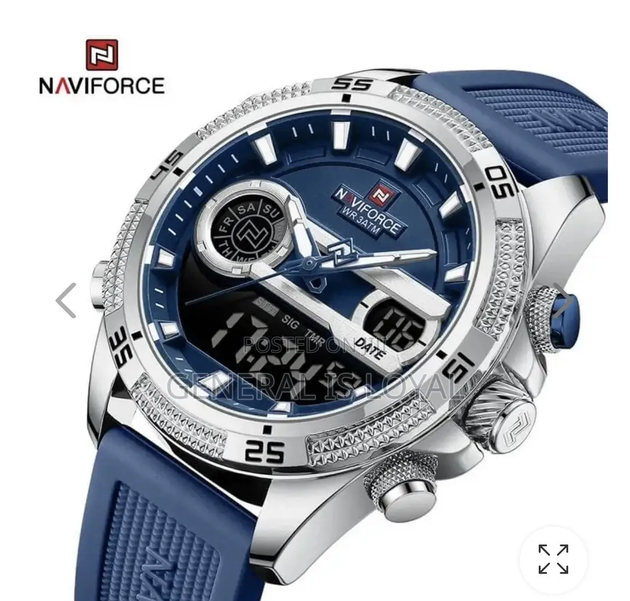 NaviForce Men's Chronograph Digital Analog Luminous Silicon Strap