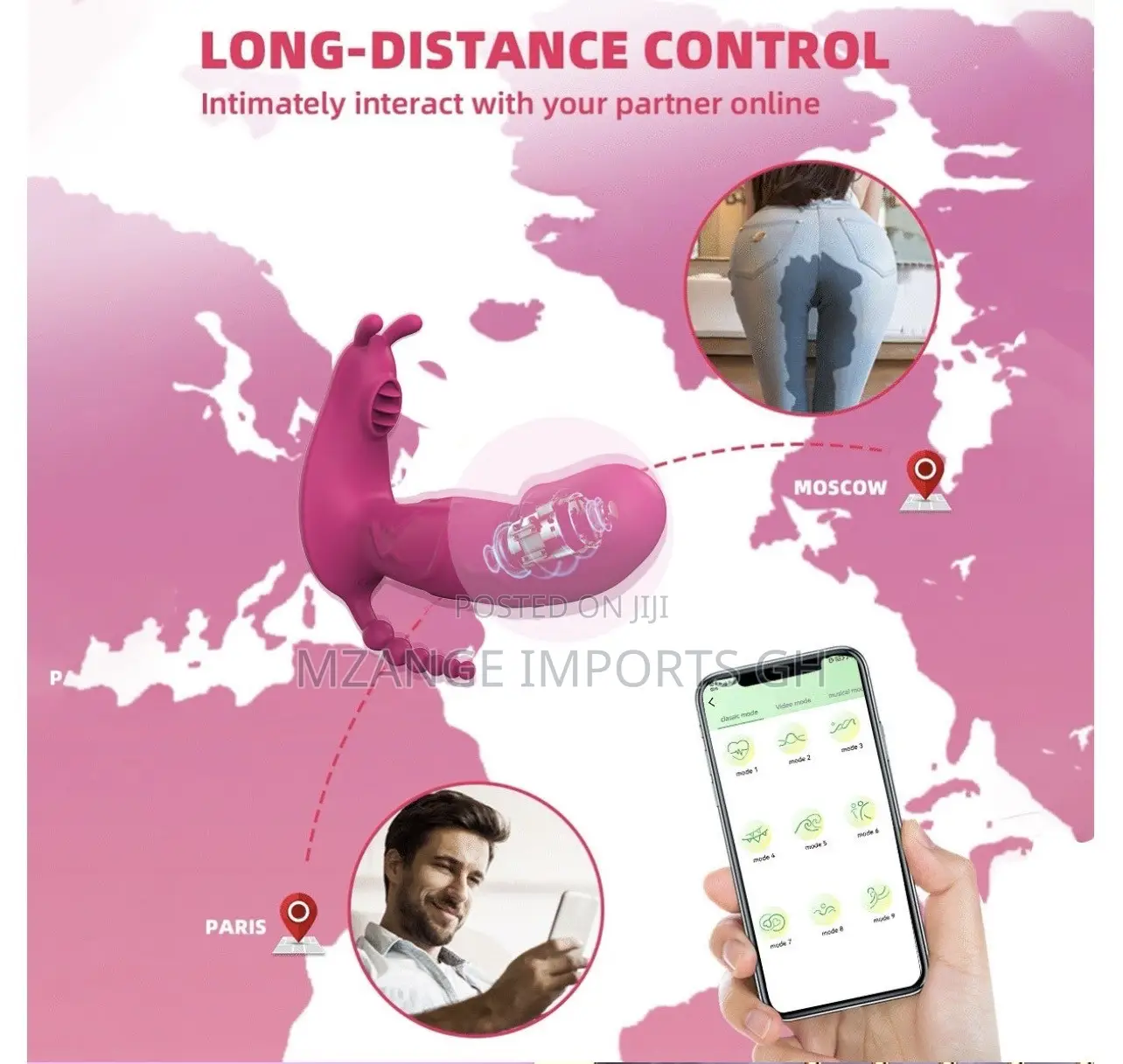 3 Way Butterfly APP Controlled Panty Vibrator Wearable Sex Toy