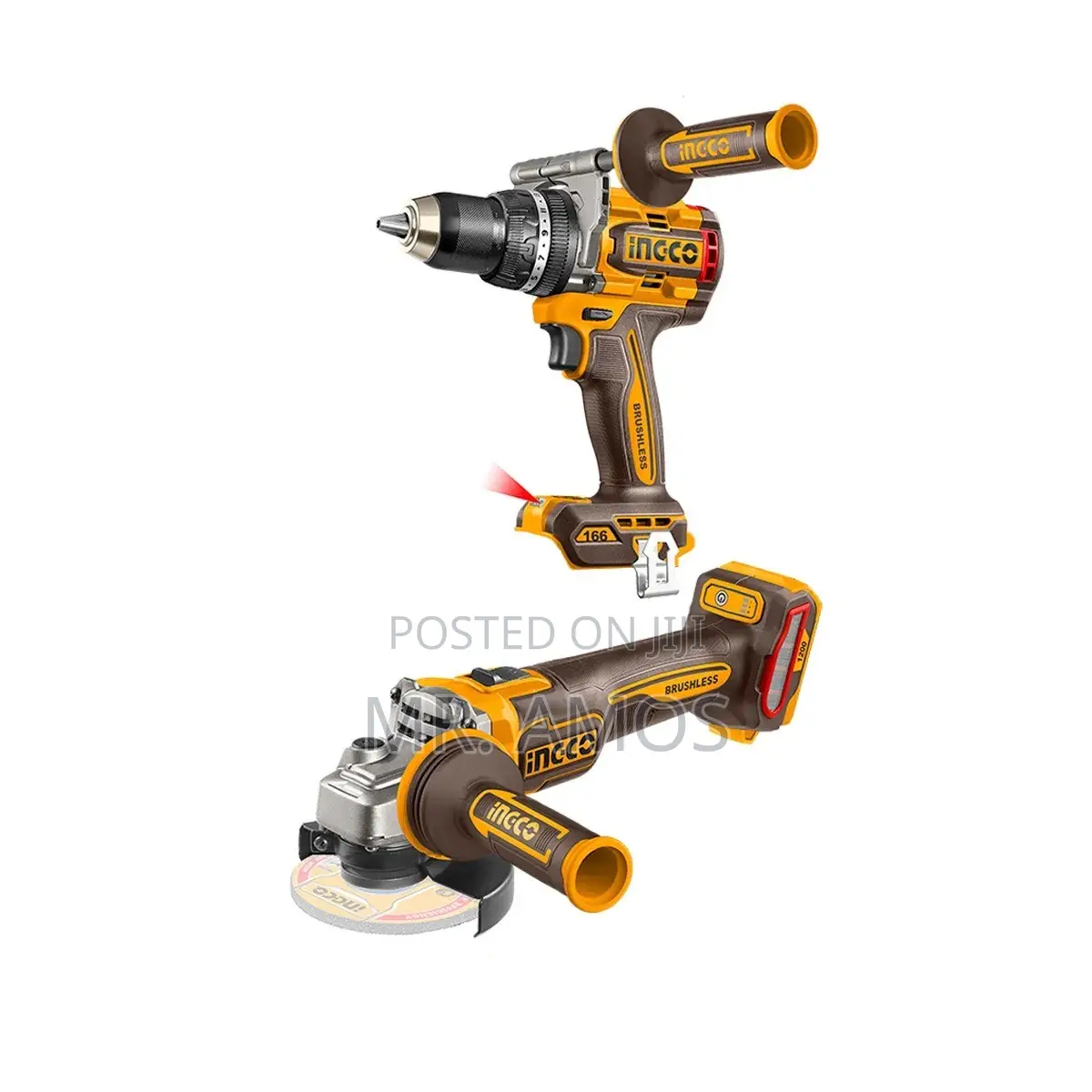 166Nm Cordless Drill and 115mm 1200W Angle Grinder Combo - COSLI260583