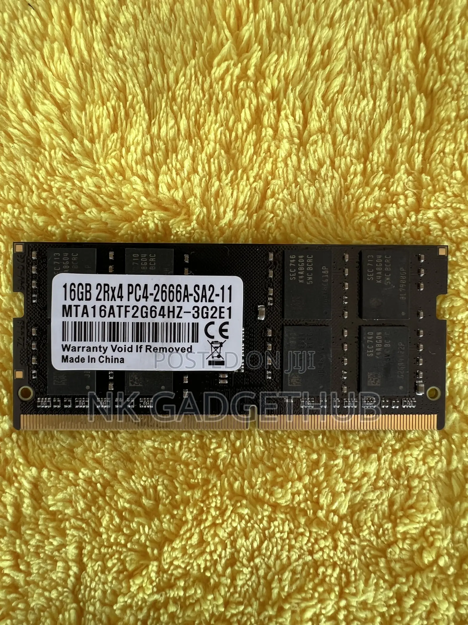 Micron 16GB 2Rx4 PC4-2666A-SA2-11 Laptop Ram / MTA16ATF2G64HZ-3G2E1