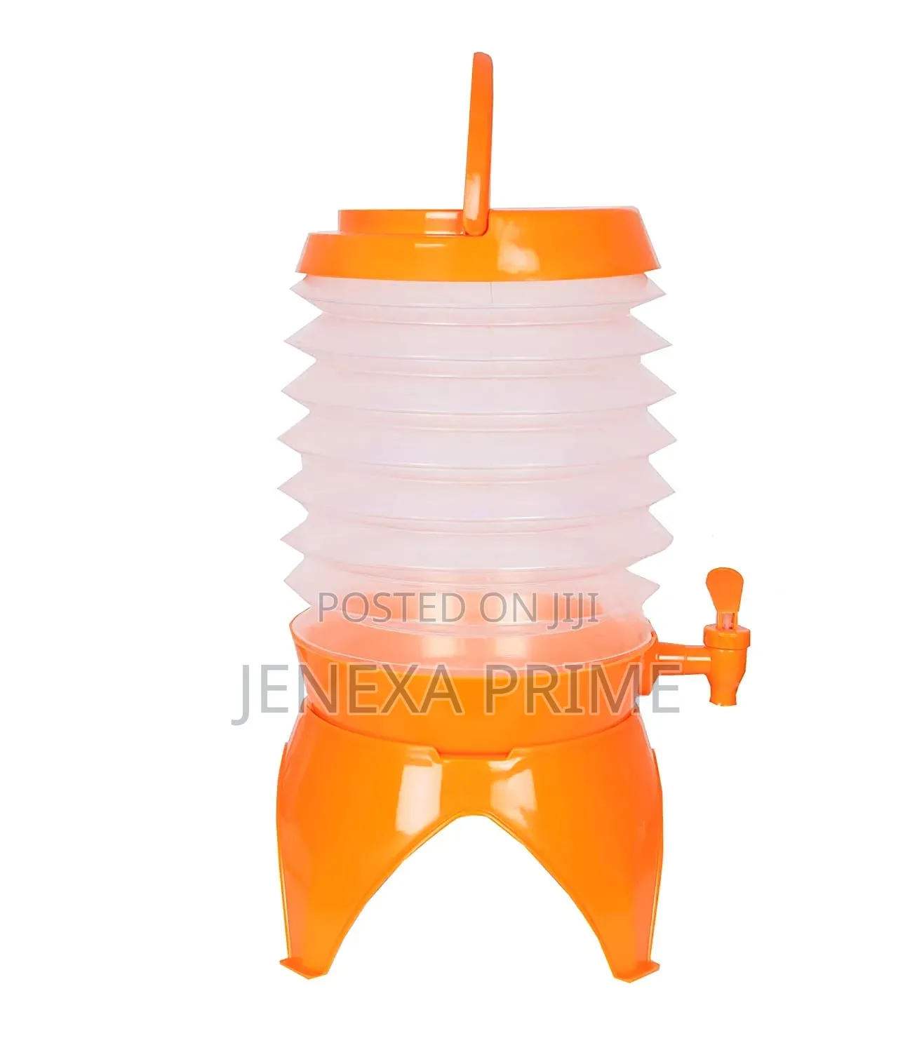Collapsible Plastic Beverage Dispenser - White and Orange