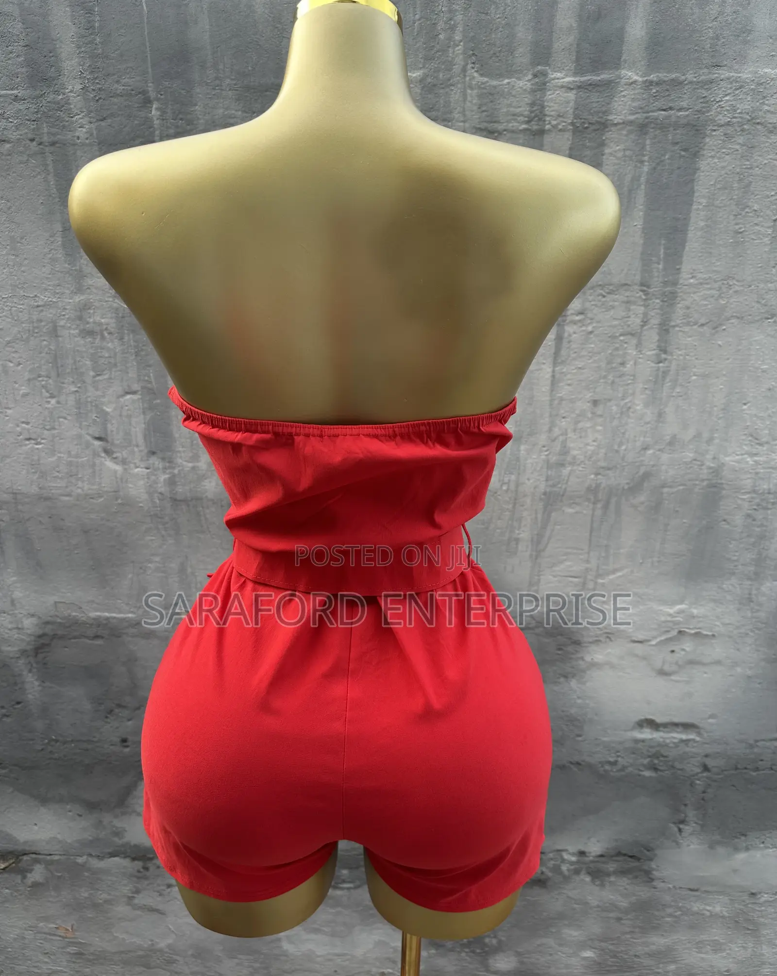 Red Dress With Buckle Belt