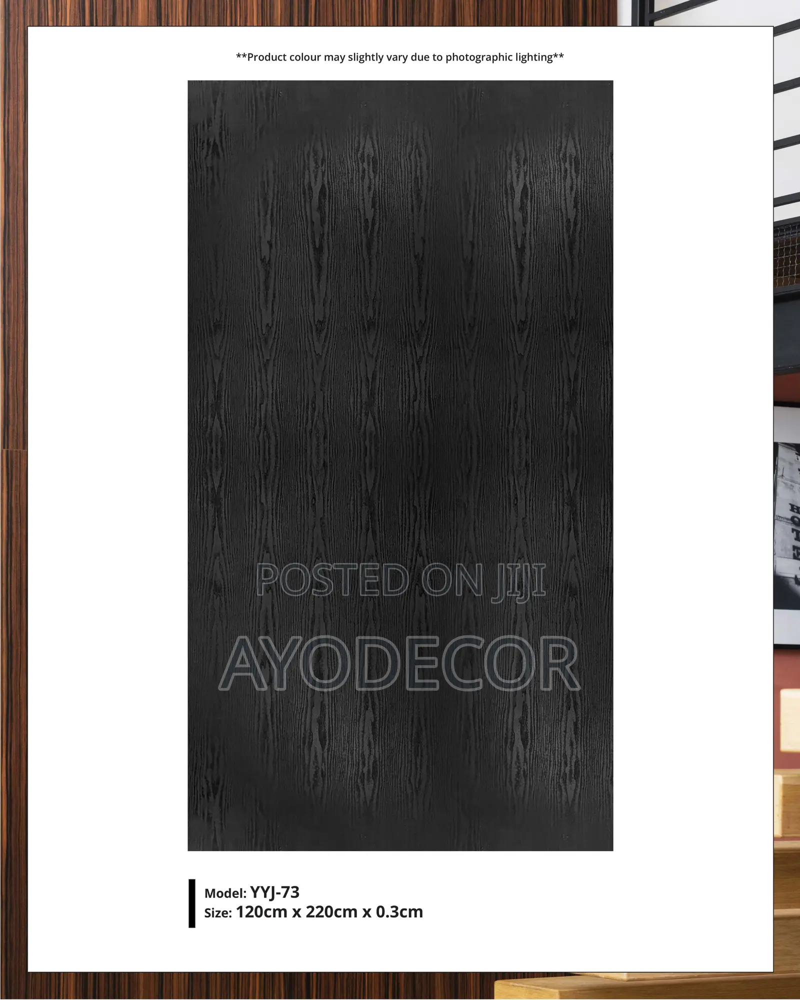Turkish Bamboo Charcoal Interior Sheet 4FT × 9.5FT 8MM