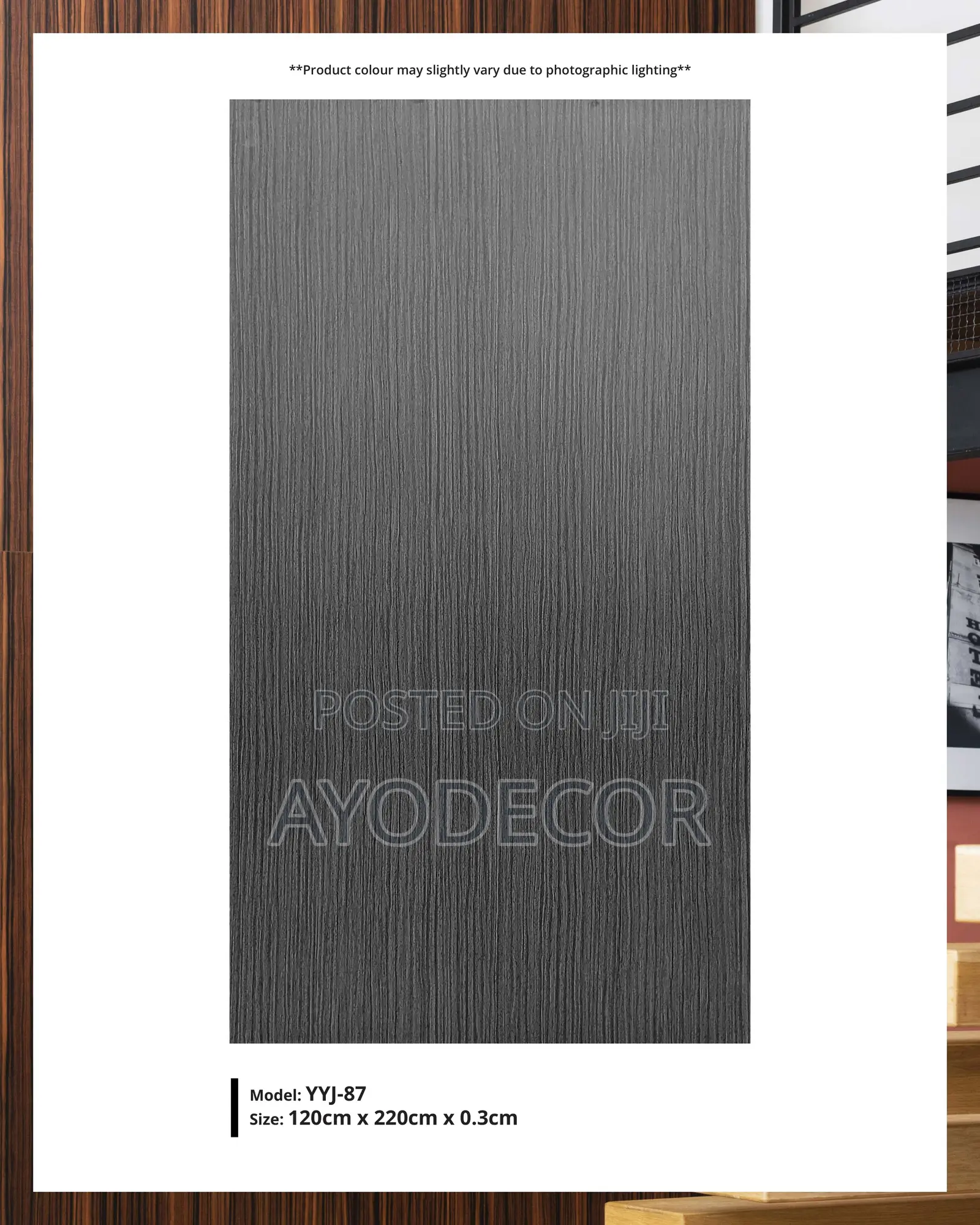Turkish Bamboo Charcoal Interior Sheet 4FT × 9.5FT 8MM