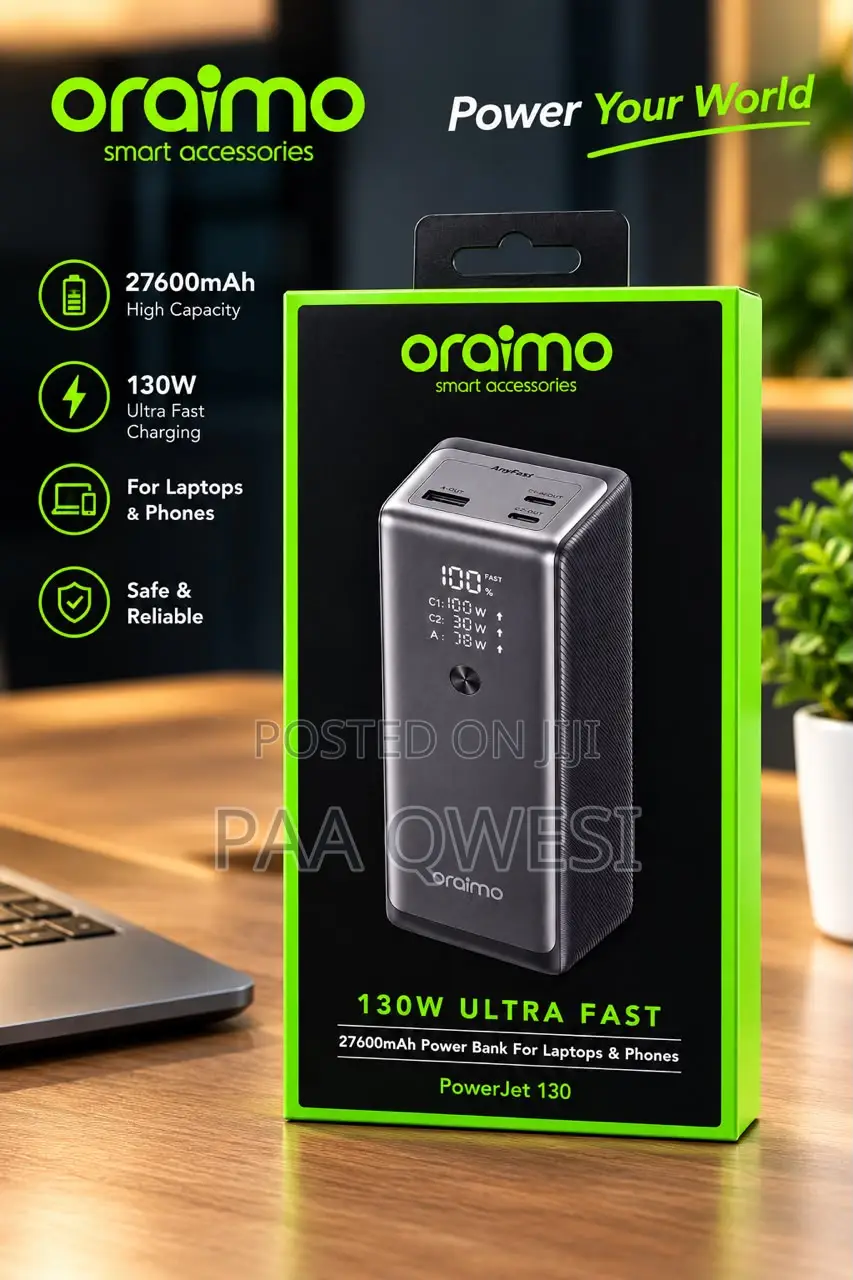Oraimo PowerJet 130W 27600mAh Fast Charging Power Bank