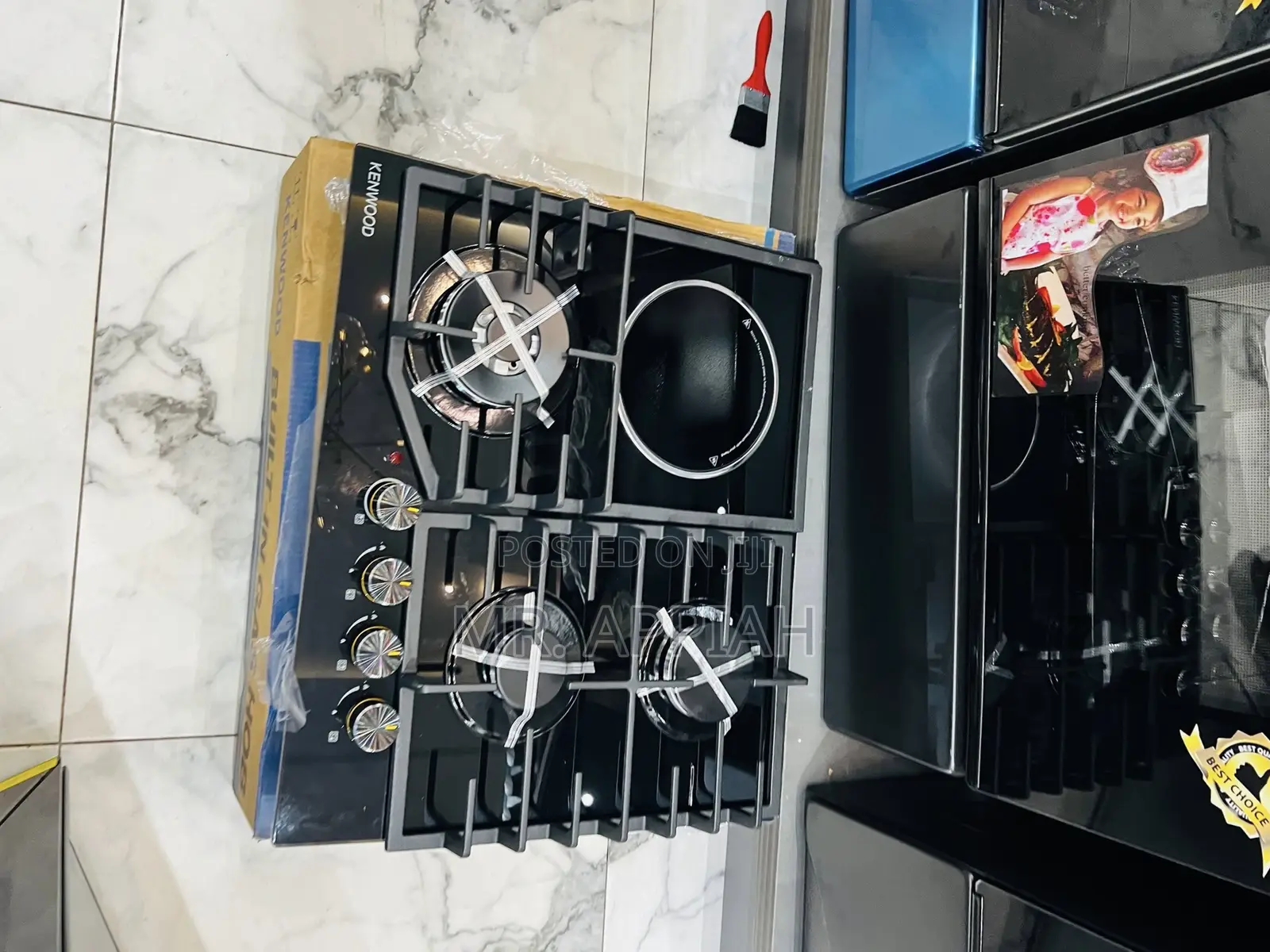 Super Affordable Kenwood 60cm 3 Gas + 1 Electric Hob (Black)Glass