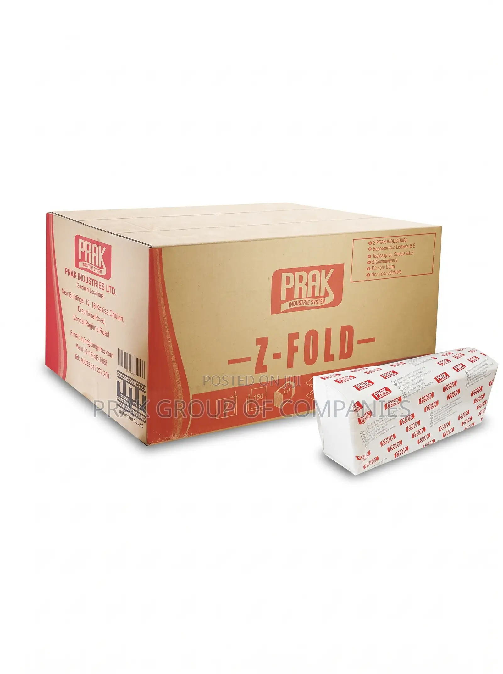PRAK Professional Z-Fold Paper Towel - 25 Packs/150 Sheets