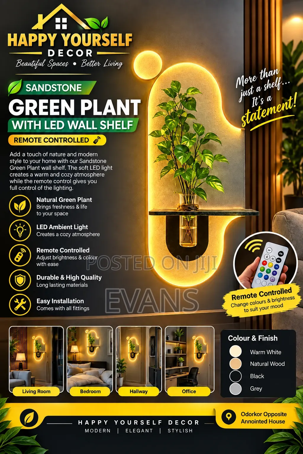 Sandstone Led Green Plant