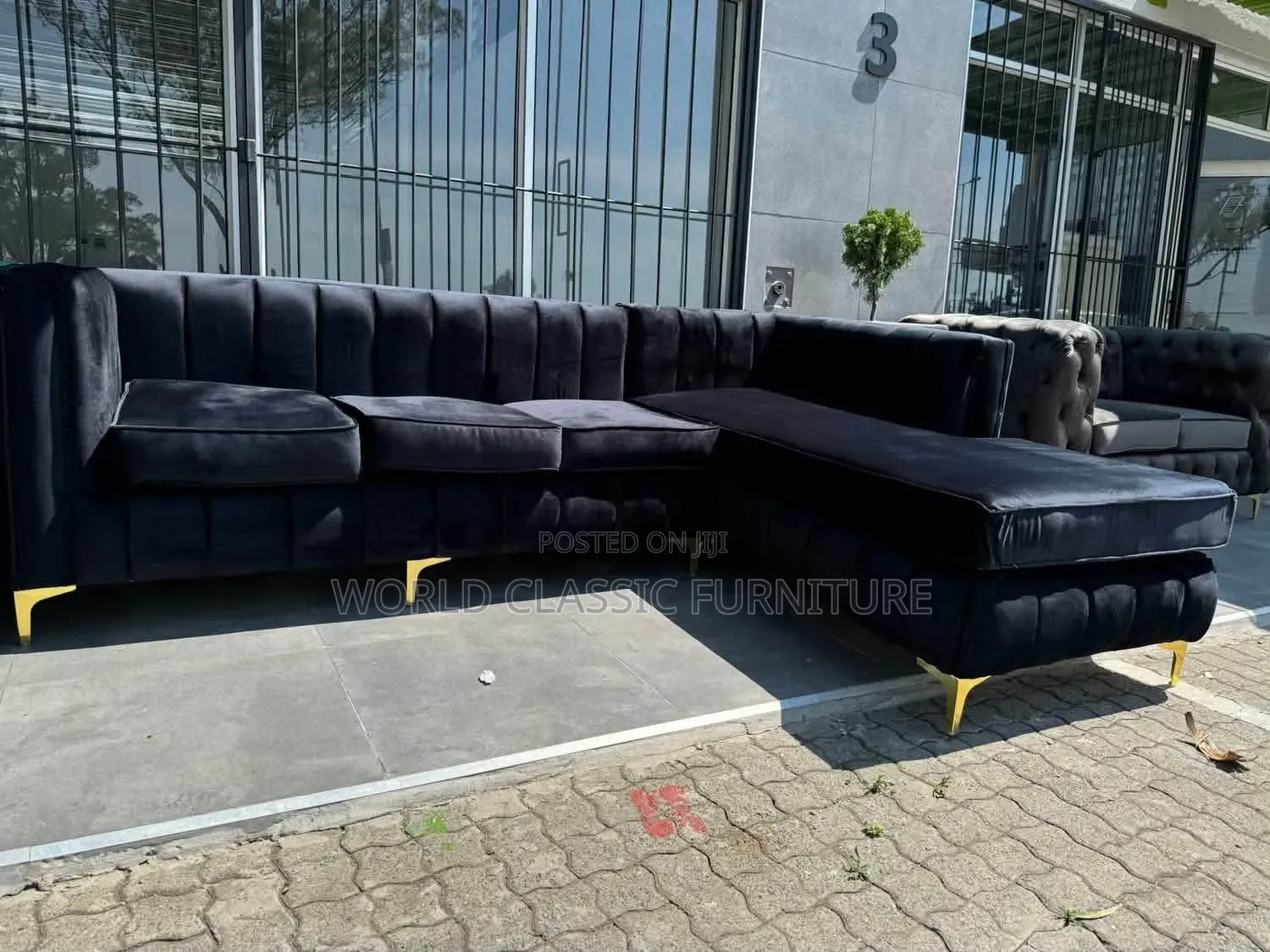 L-Shaped Velvet Sectionals