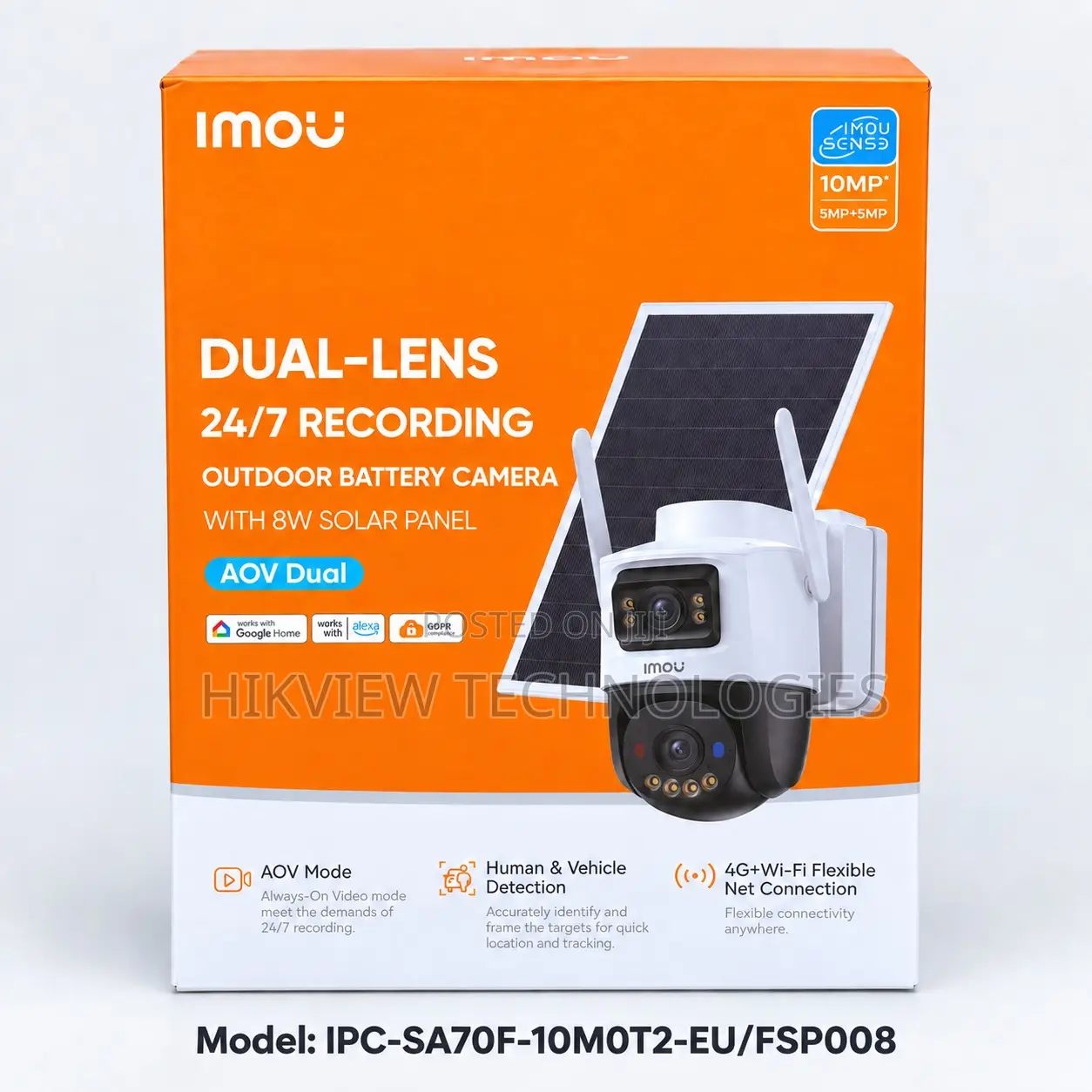 Imou Ipc-Sa70f-10m0t2-Eu/Fsp008 Aov Dual 4g 10mp Outdoor Solar Camera