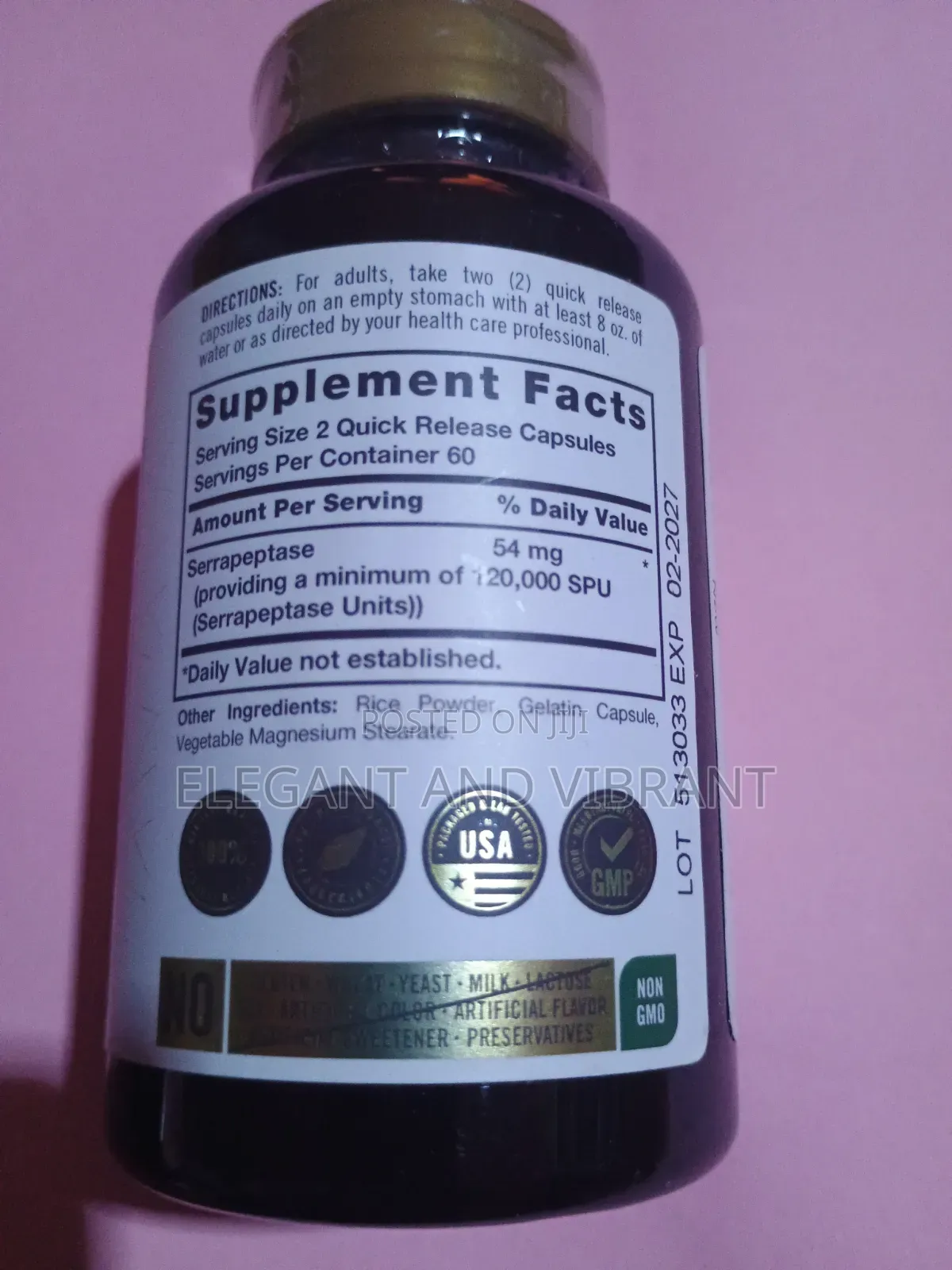 Serrapeptase 120000 SPU | 120 Capsules | Supports Sinus Health