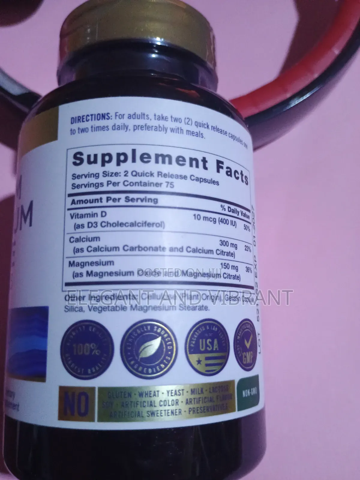 Calcium Magnesium Citrate With Vitamin D-3 | 150 Capsules