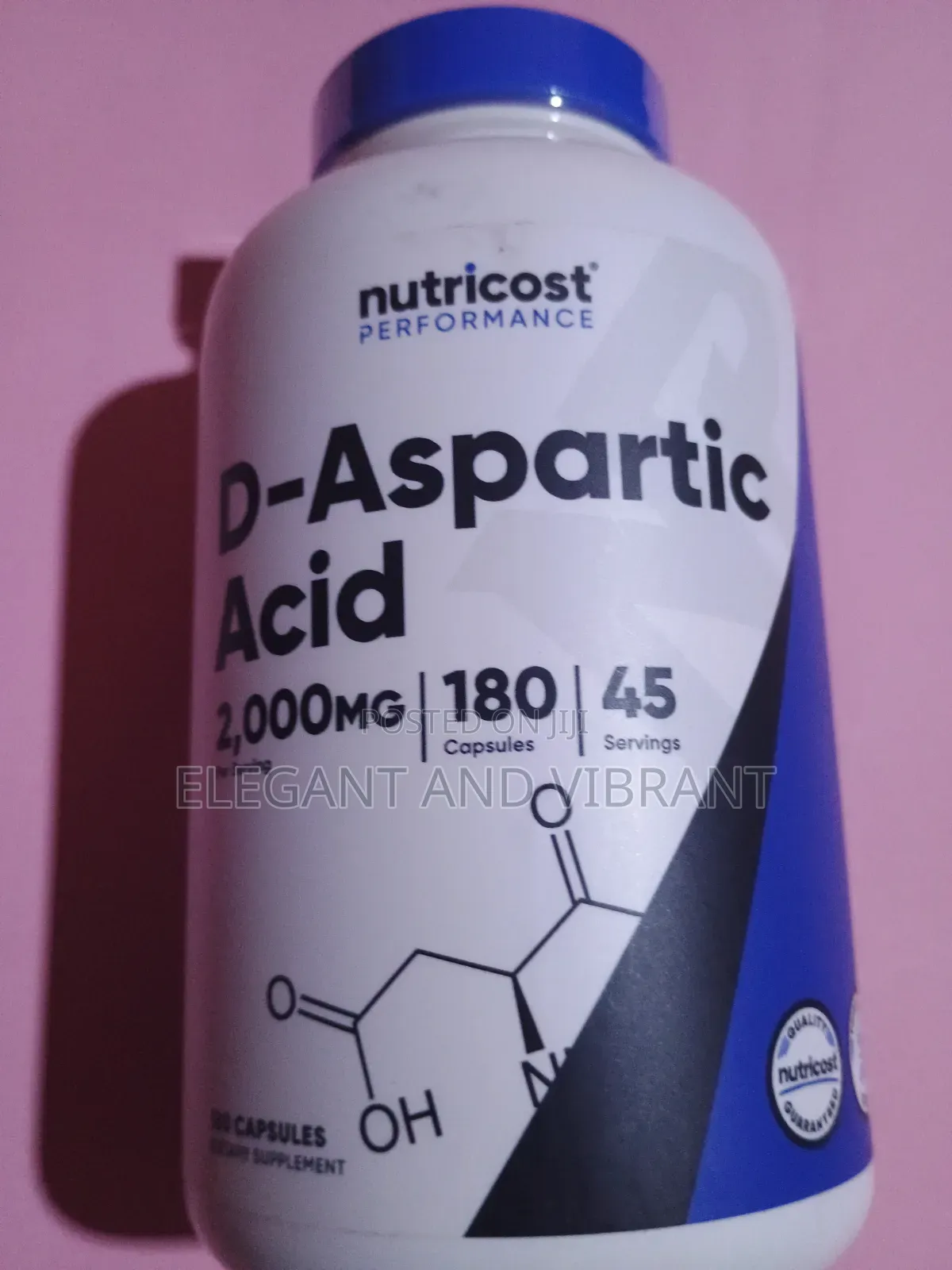 D-Aspartic Acid (DAA) Capsules 2000mg Per Serving (180 Capsules)