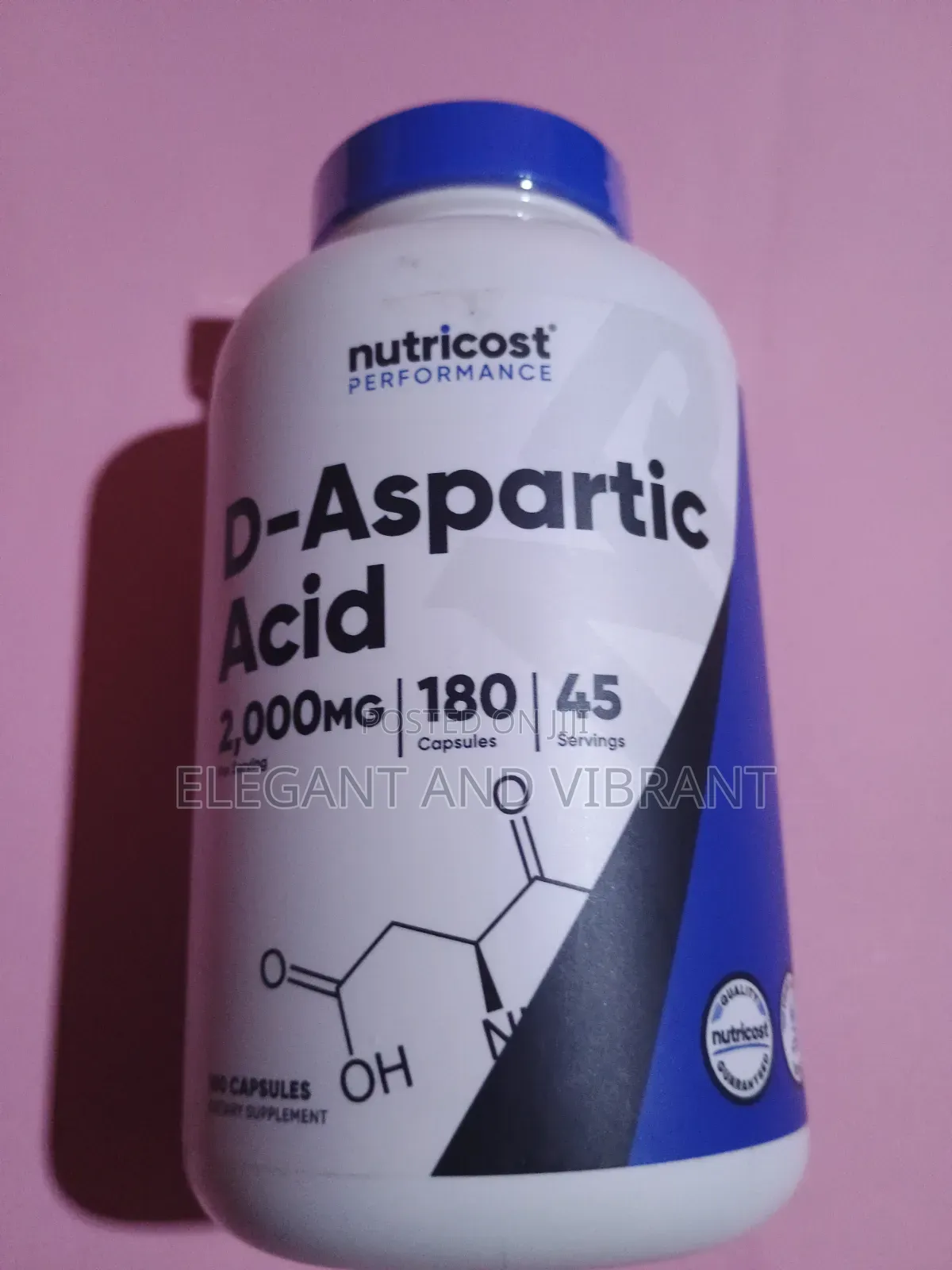 D-Aspartic Acid (DAA) Capsules 2000mg Per Serving (180 Capsules)
