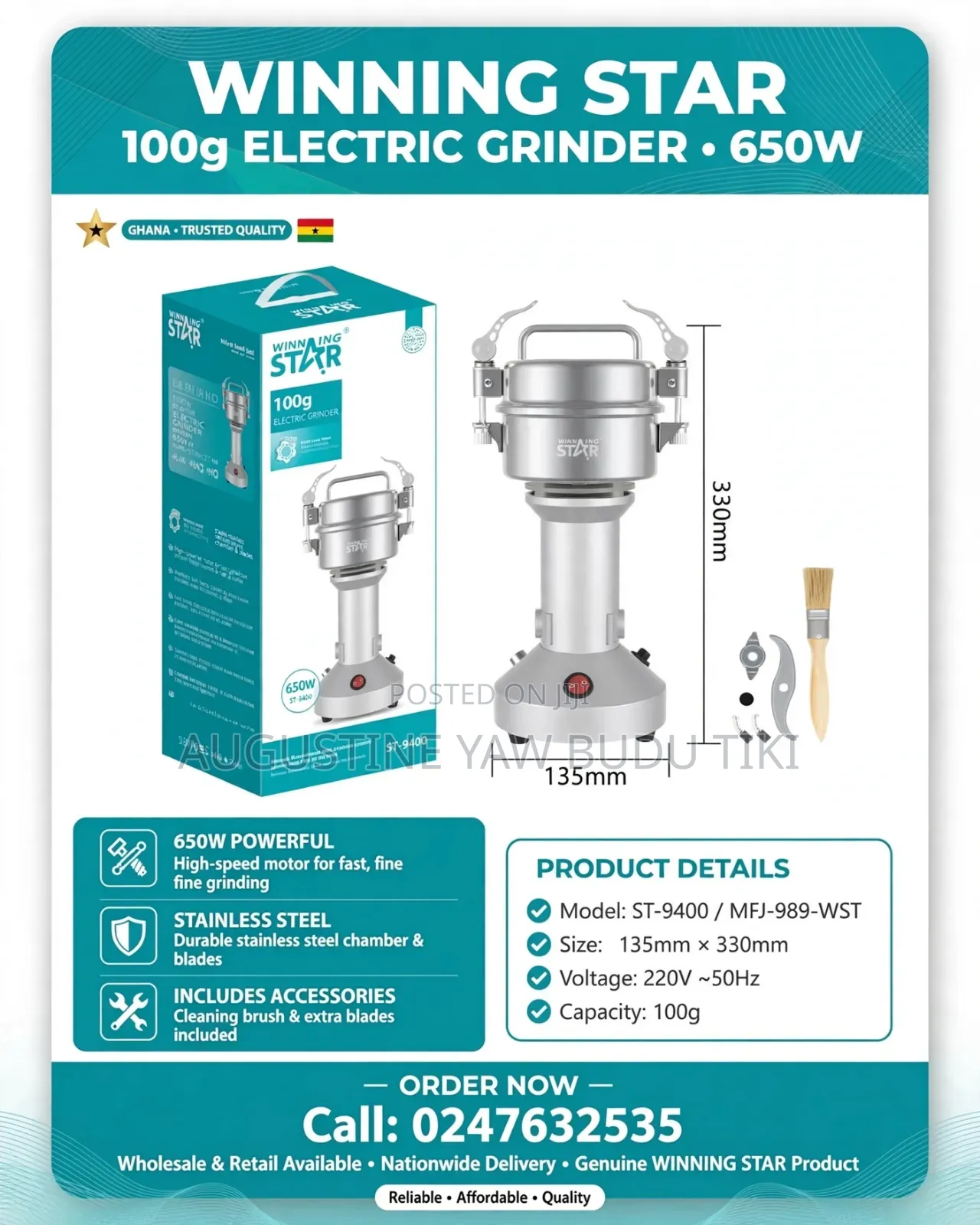Winning Star 100g Electric Grinder