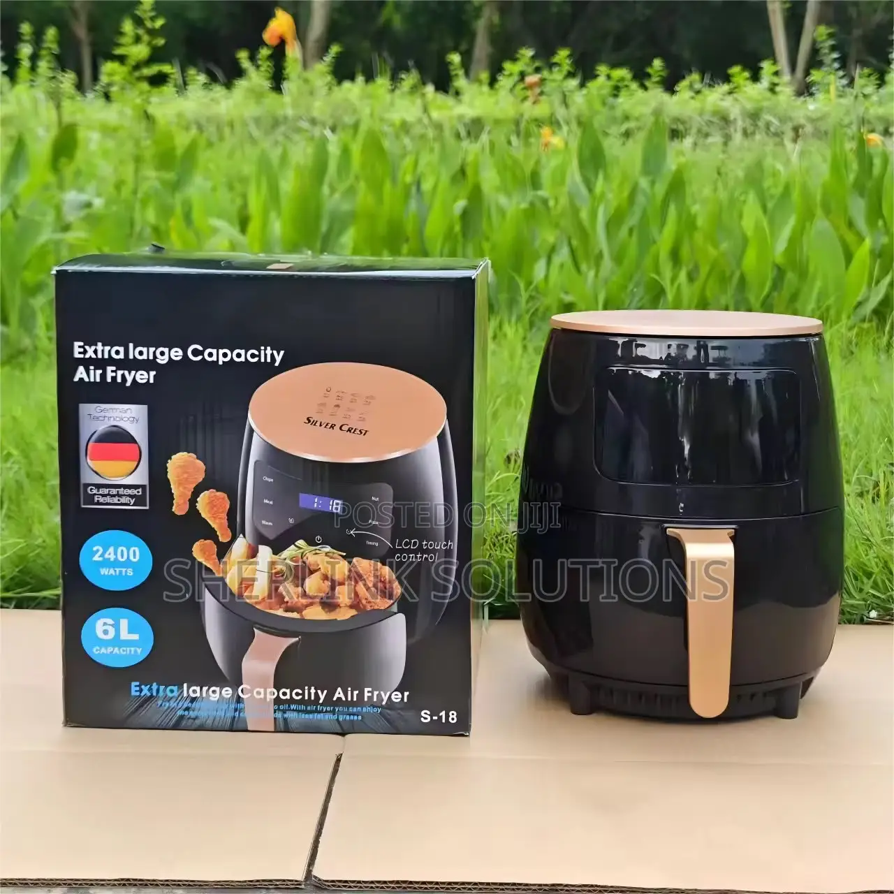 SILVER CREST Extra Large Capacity Smoke-Free Airfryer - 6L Black