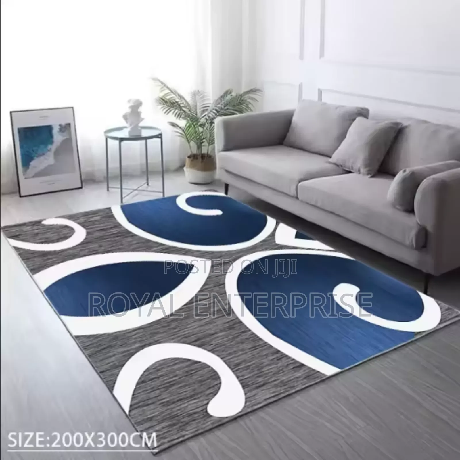 Grey Irregular Pattern Anti Slip 3d Center Carpet 200/300cm