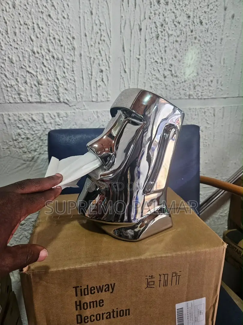 Moai Napkin Holder – Silver Chrome Tissue Dispenser