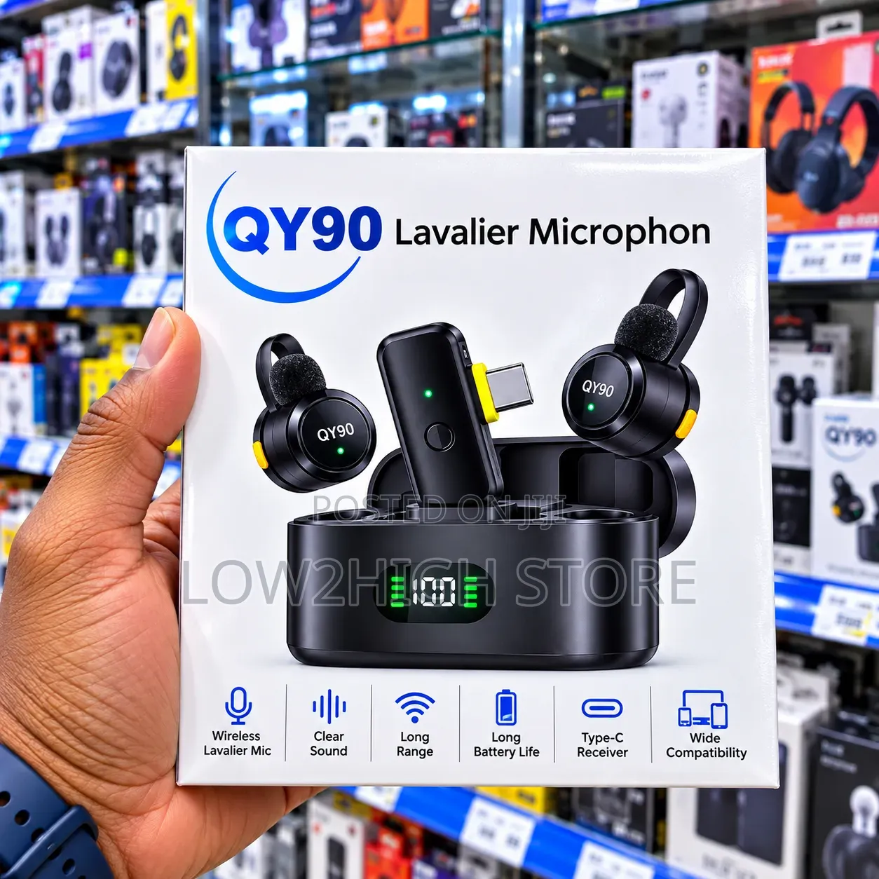 QY90 Dual Wireless Lavalier Microphone