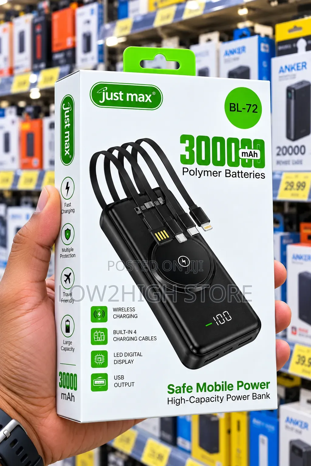 Just Max BL-72 30,000mAh Wireless Power Bank