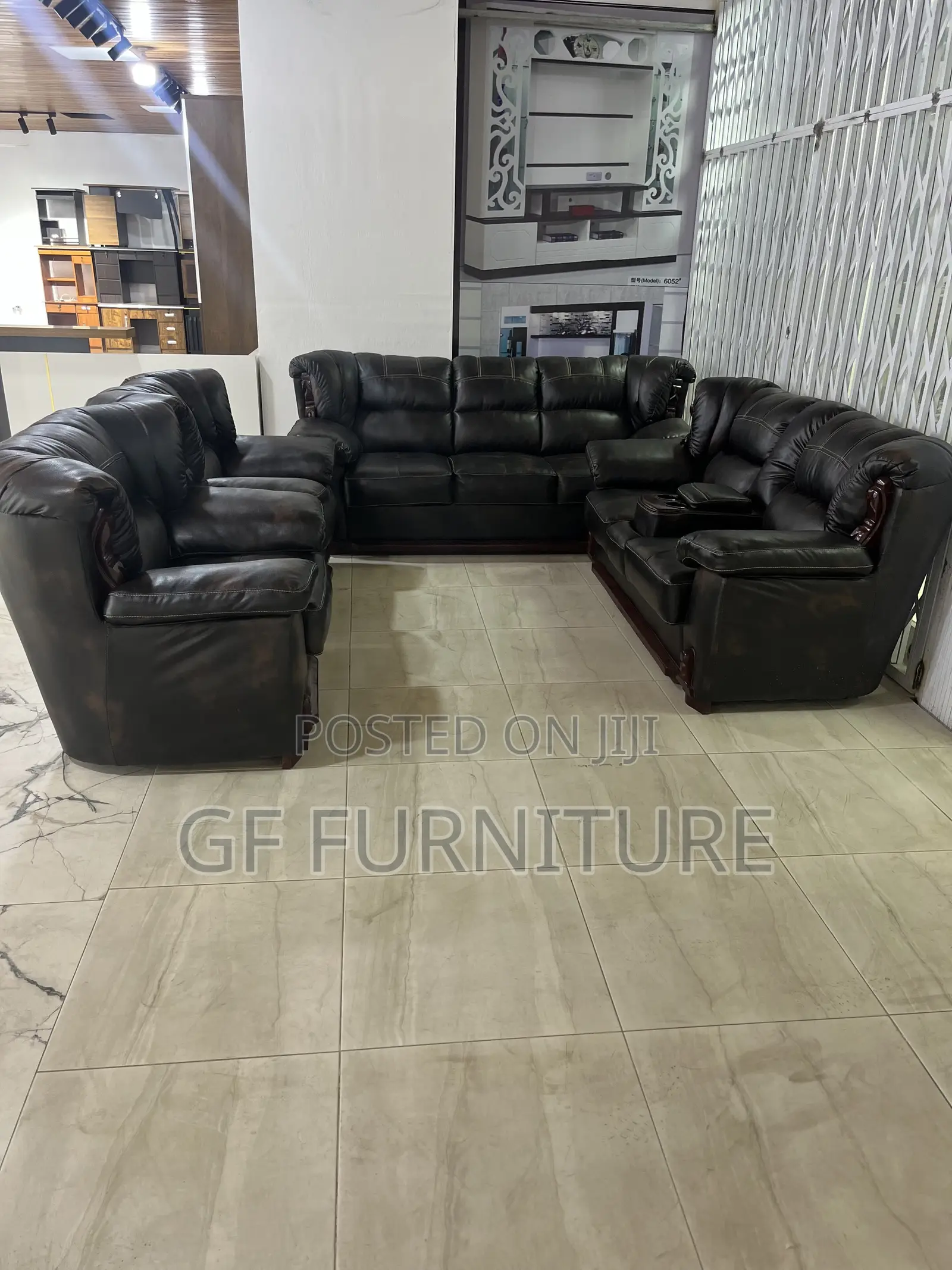 Contemporary Distressed Leather Sofa Set