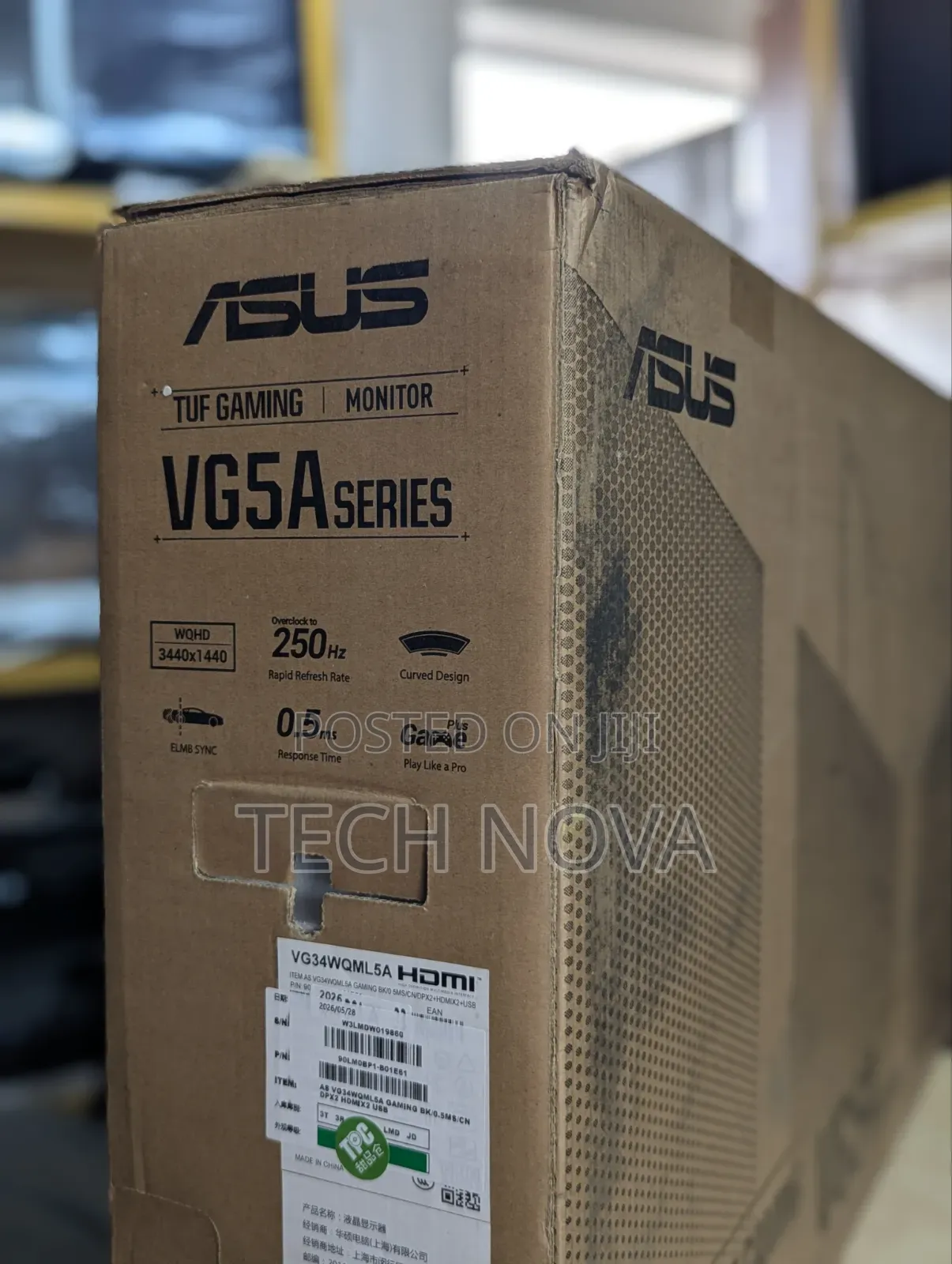 ASUS TUF Gaming 34inch 250hz Curved Gaming Monitor HDMI 2.1 Speakers