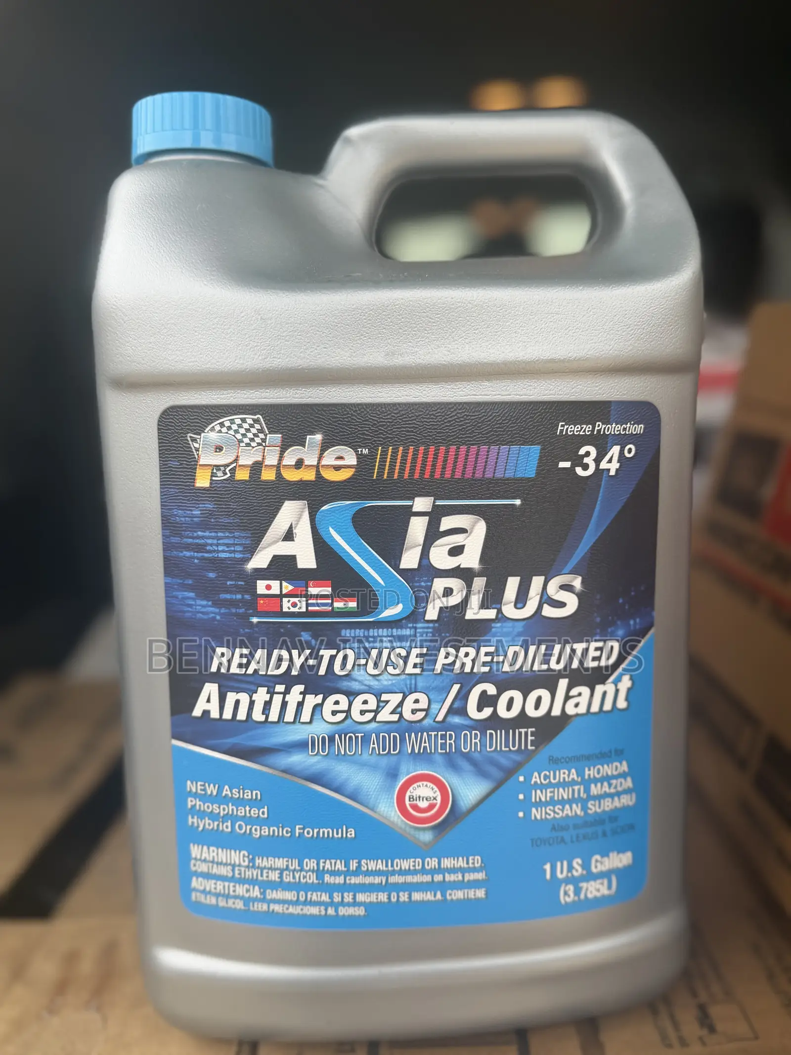 Pride Asia-Plus Pre-Diluted Blue Anti-Freeze/Coolant
