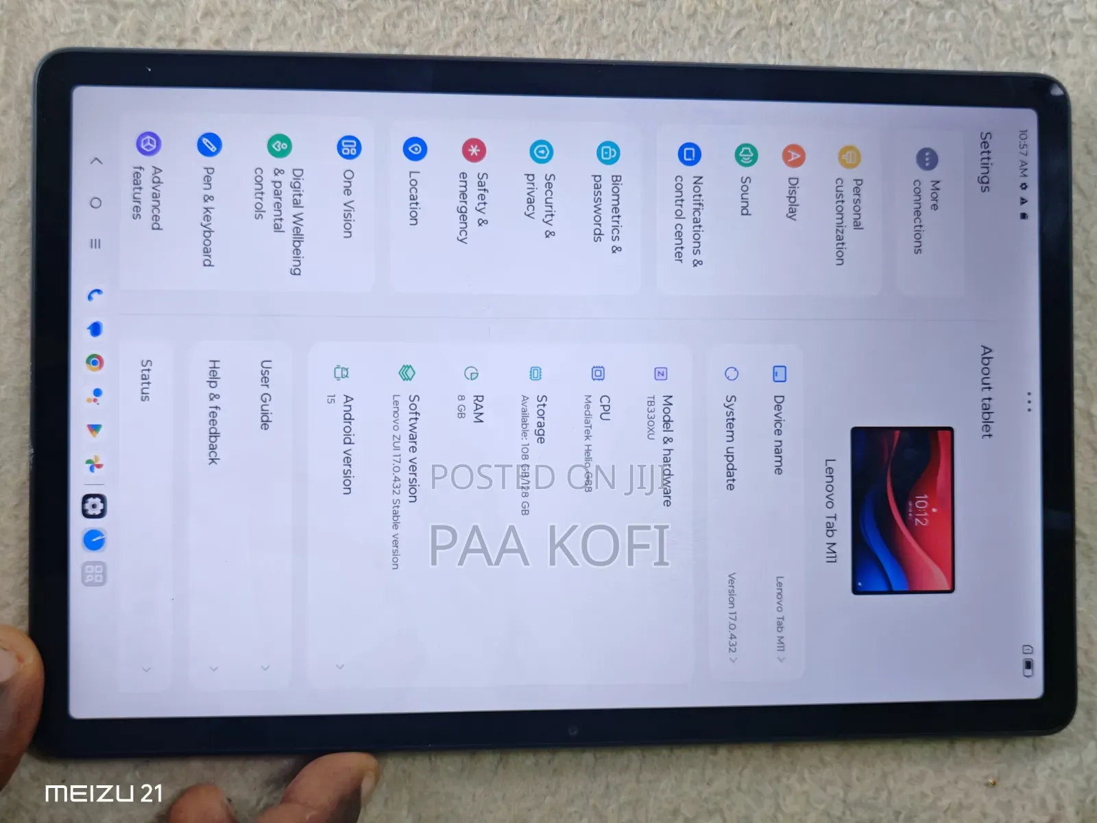 Lenovo Tab M11 128 GB Gray