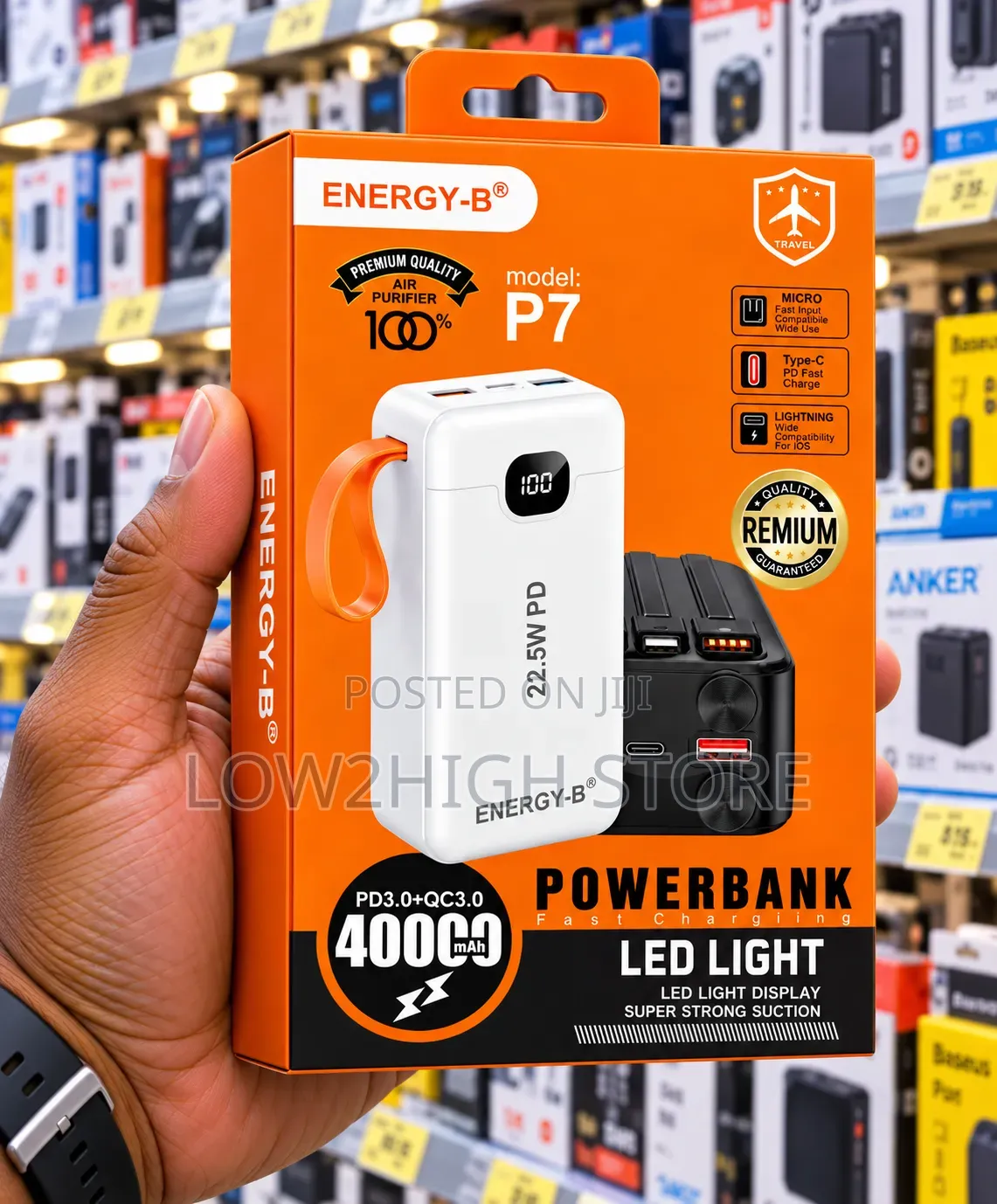 Energy-B P7 40,000mAh Fast-Charging Power Bank