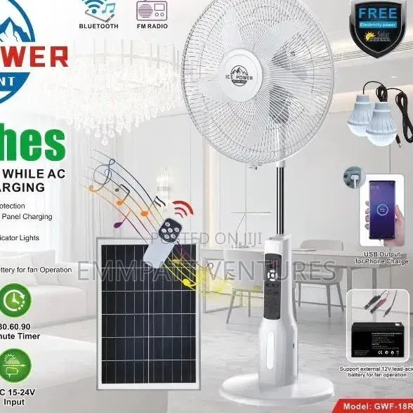 18" Ice Power Rechargeable Fan