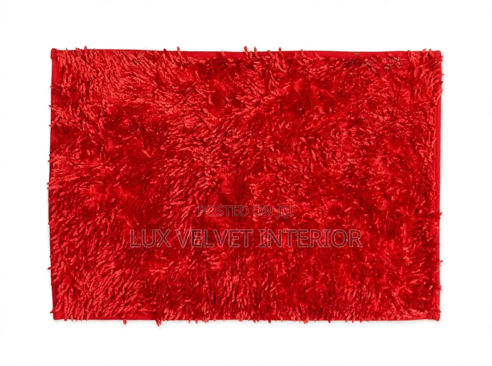 Thick Red Fluffy Shaggy Door Mat - Soft Washable Bedroom Mat