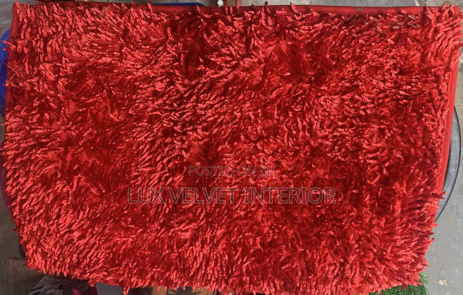 Thick Red Fluffy Shaggy Door Mat - Soft Washable Bedroom Mat