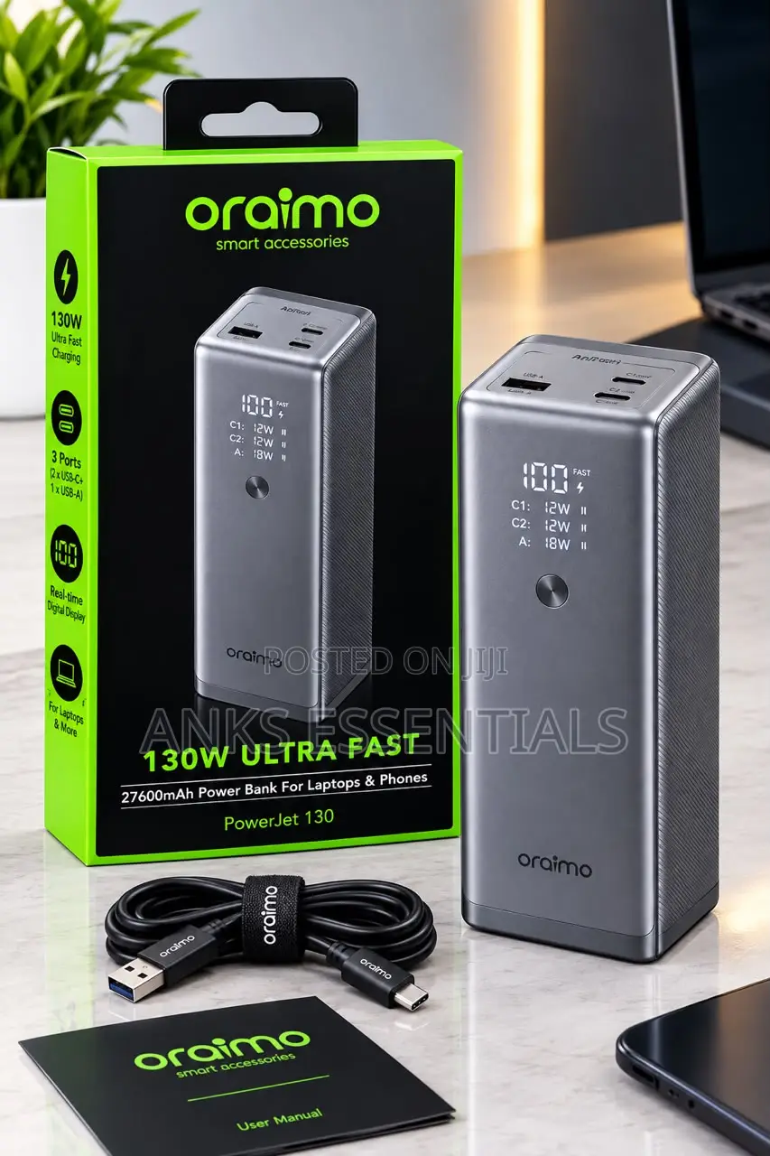 Oraimo 130W Laptop Power Bank 27600mAh PowerJet 130