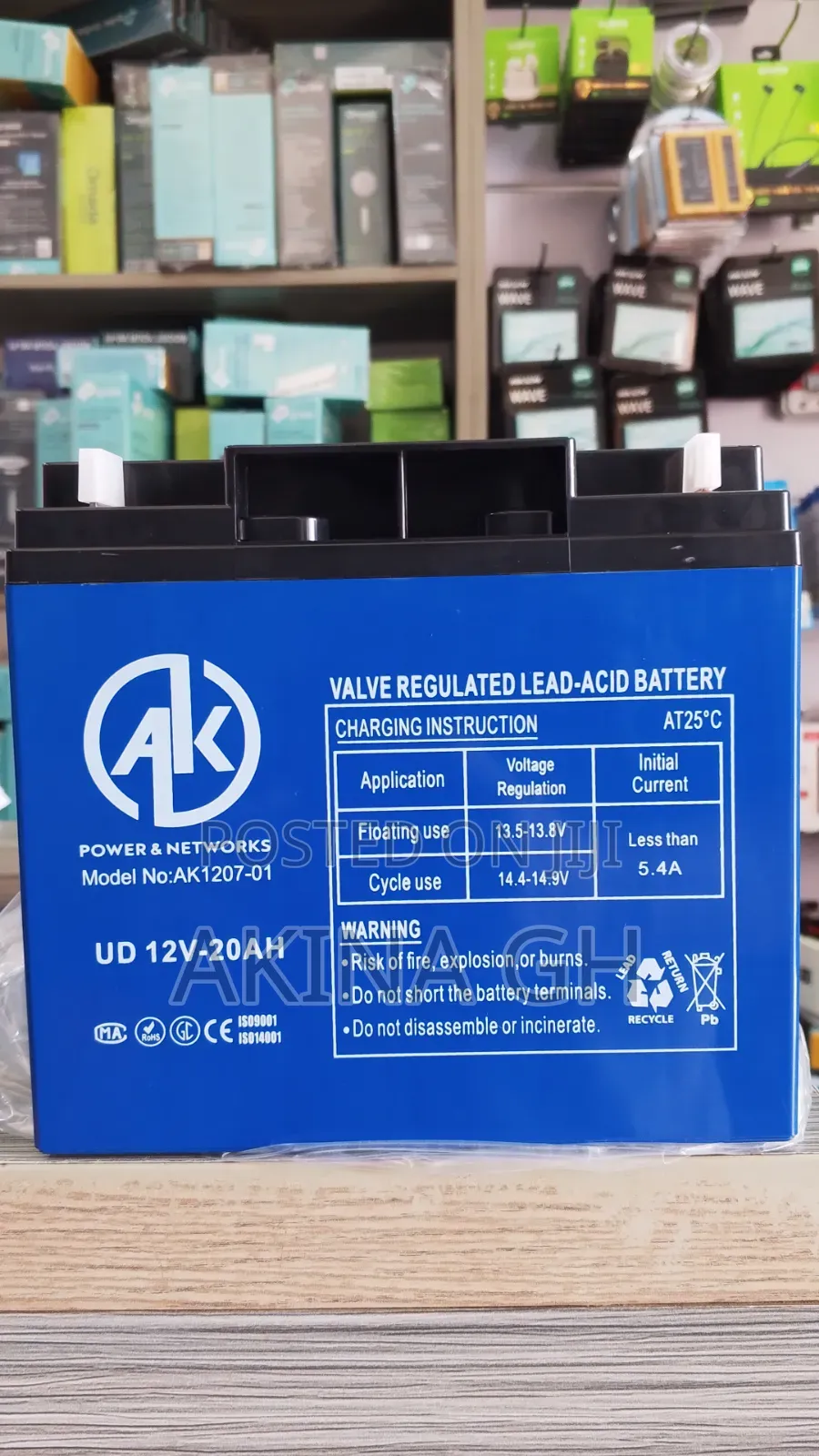 AK Valve Regulated Lead-Acid Battery 12v-20ah