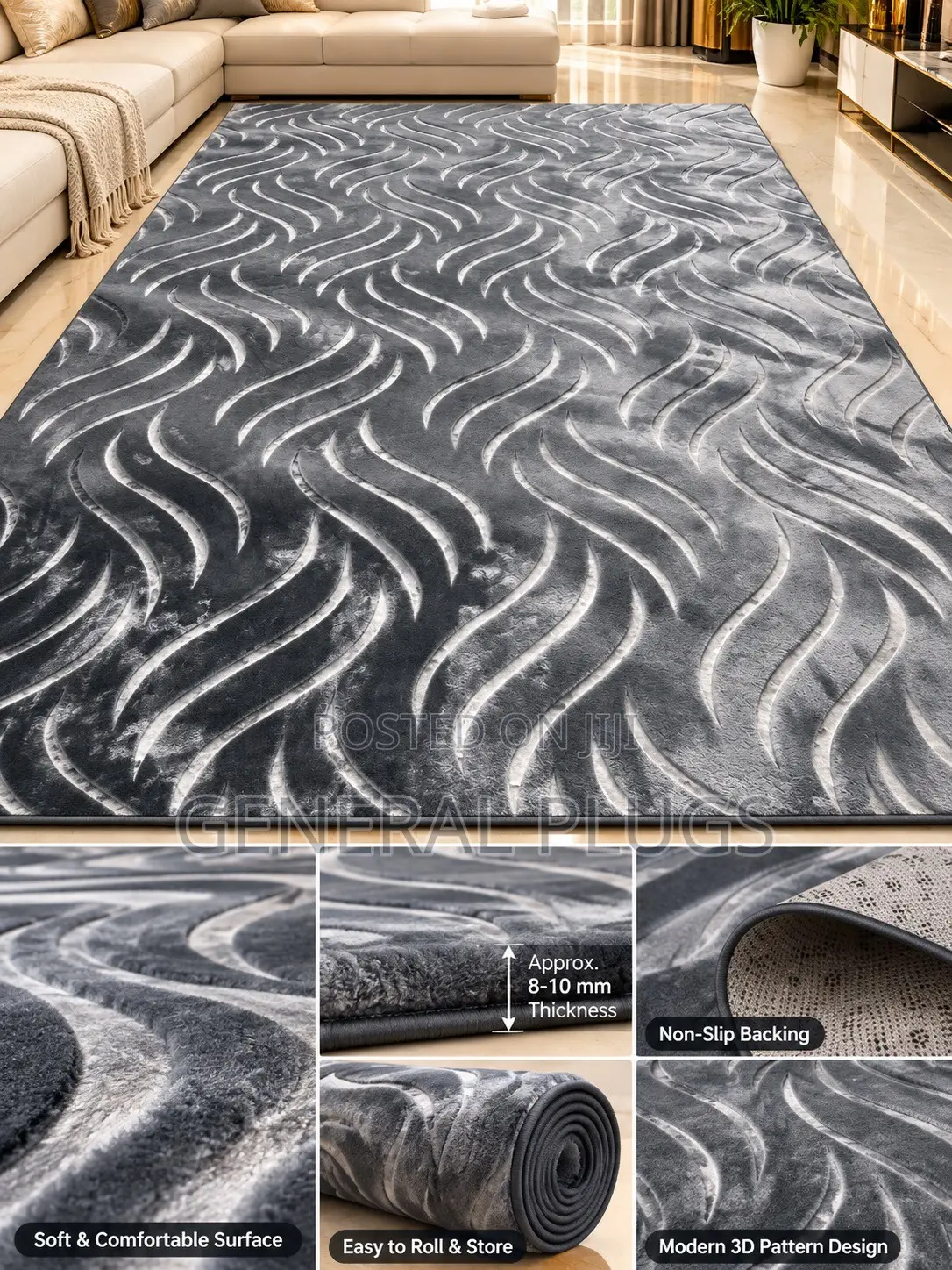 Modern Luxury Fluffy Biggest Carpet for Living Bedrooms (200x300cm
