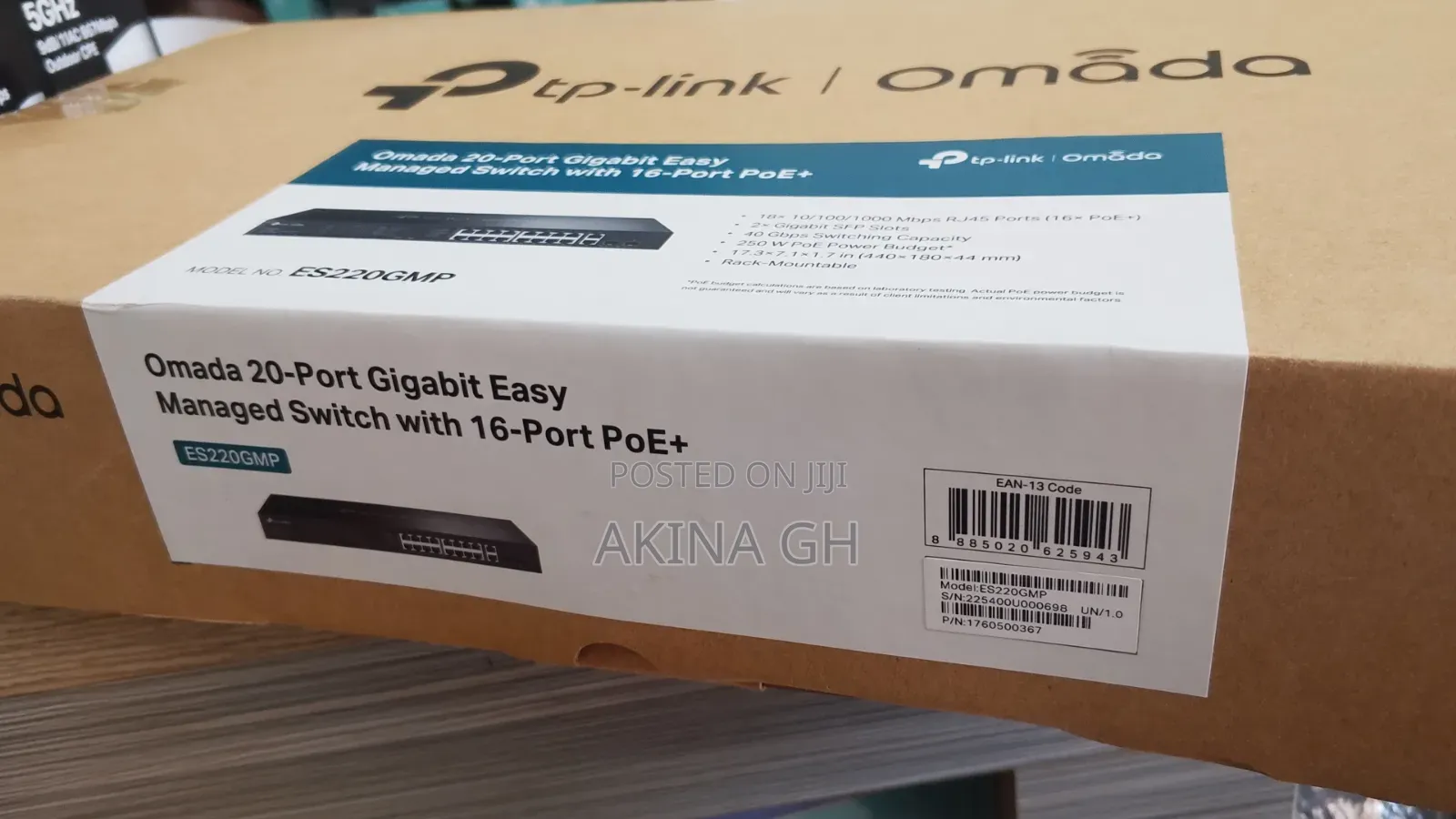 Tp Link Omada 20port Gigabit Easy Managed Switch+16-Port POE+/ES220GMP