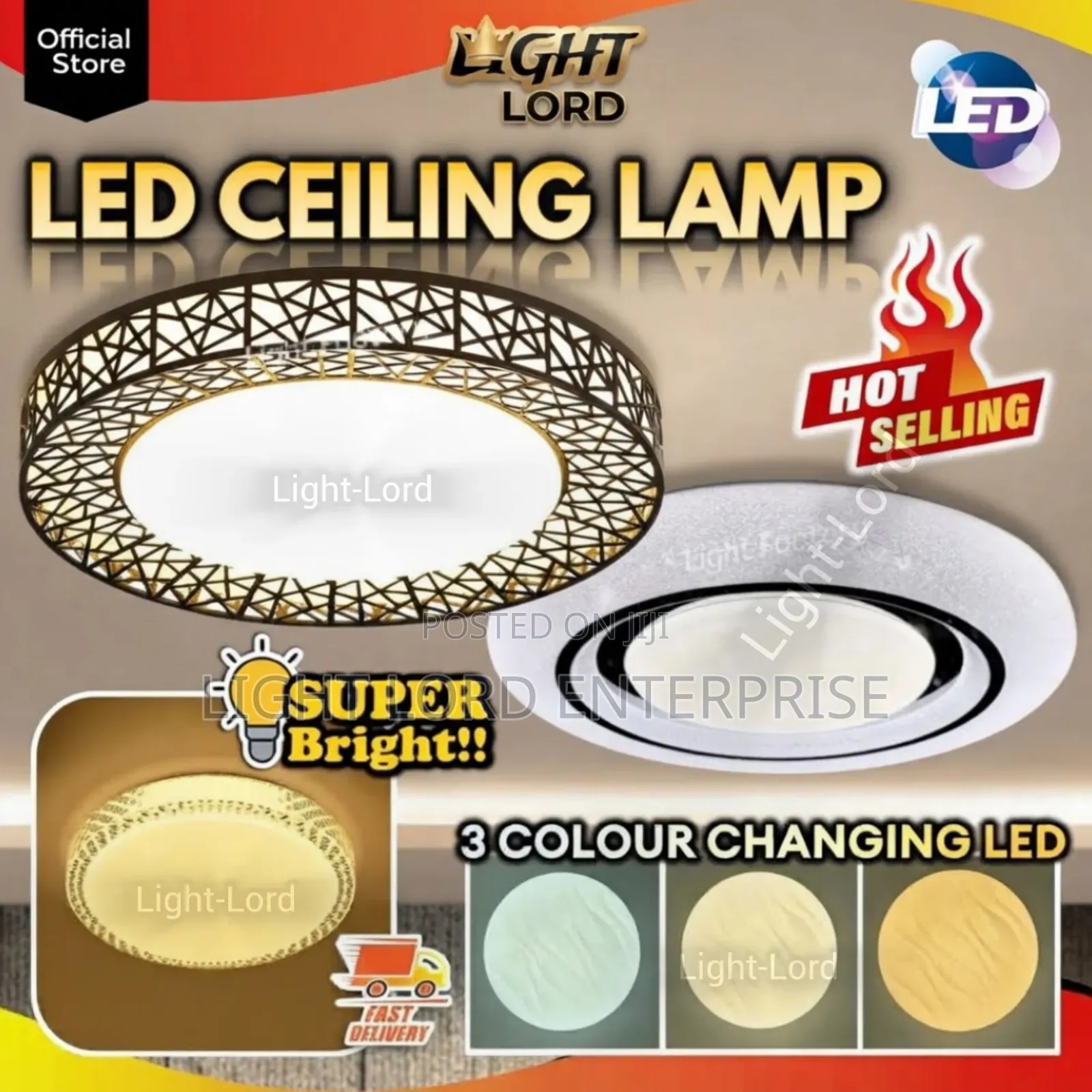 Acrylic 400mm Led 3color Ceiling Light