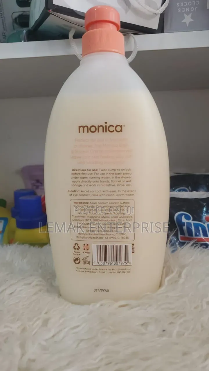 1-Liter (33.8 Fl. Oz.) Bottle of Monica Almond Bath Shower Creme