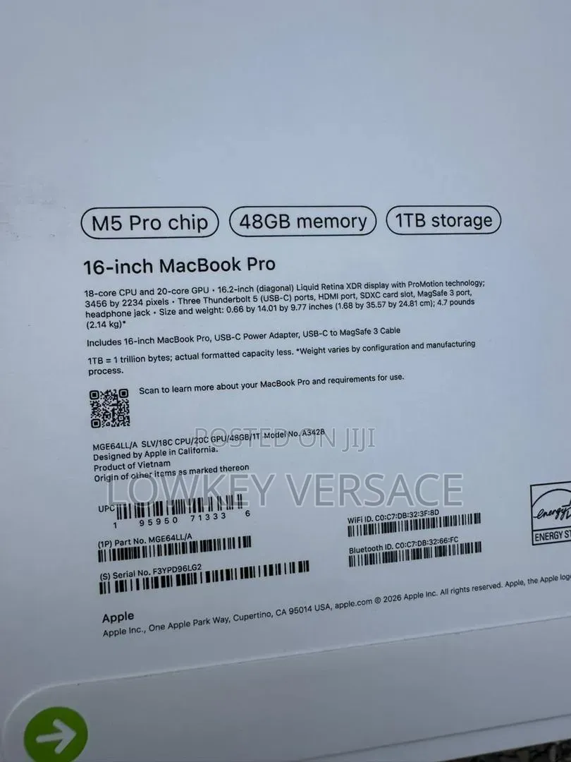 New Laptop Apple MacBook Pro 2023 M3 8GB Apple M3 SSD 1T