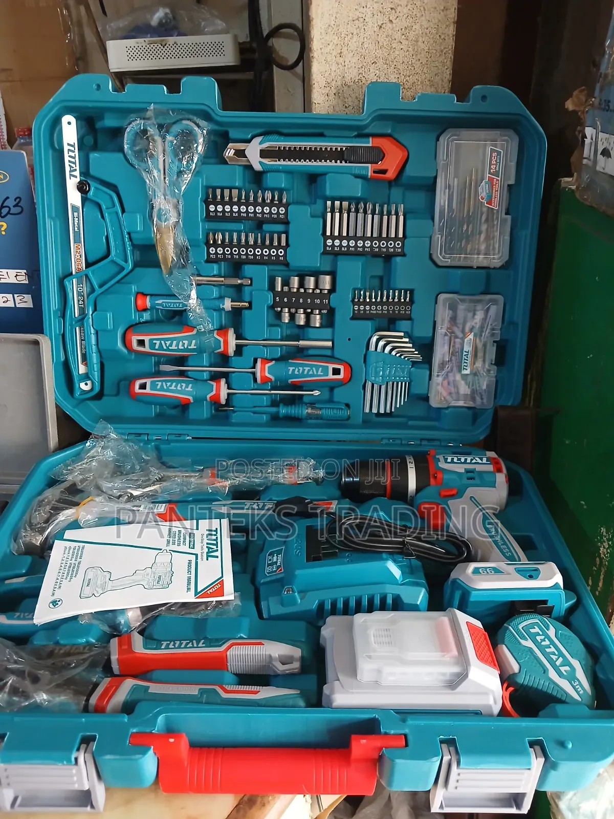 166 PCS Total Tools Set/Cordless Drilling Machine