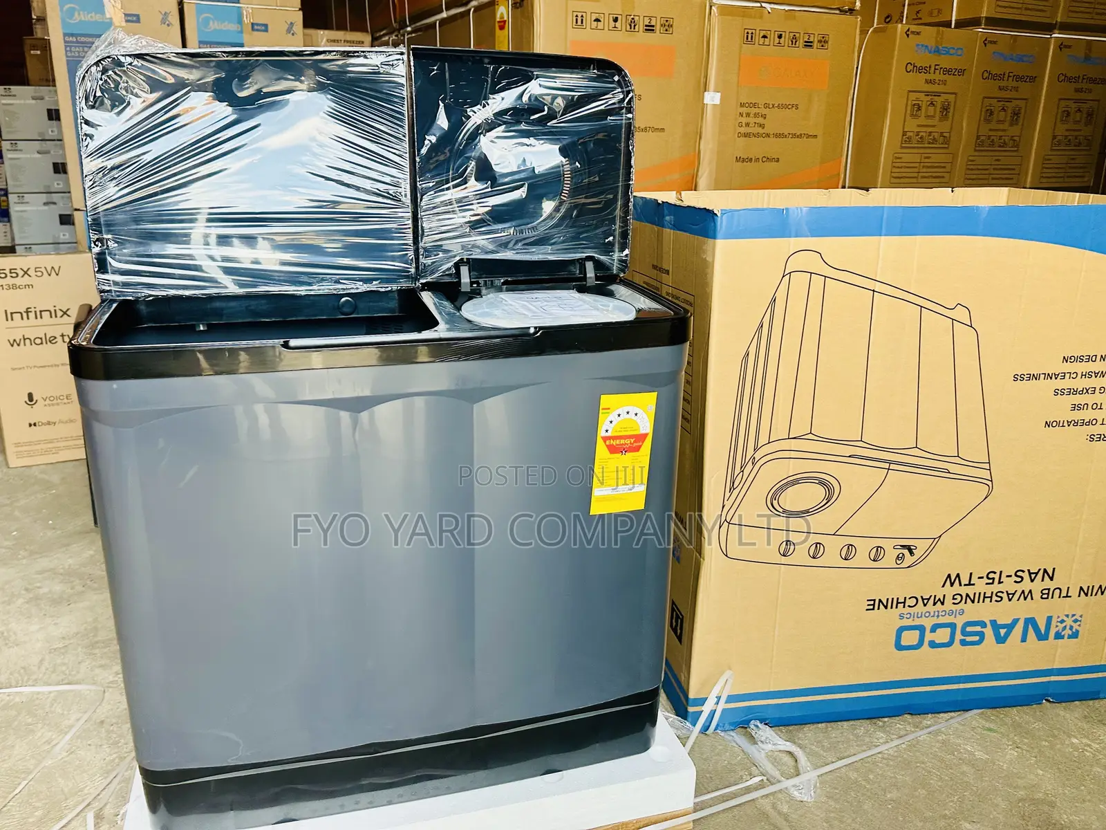 Fast Performing Nasco Twin Tub 15KG Washing Machine