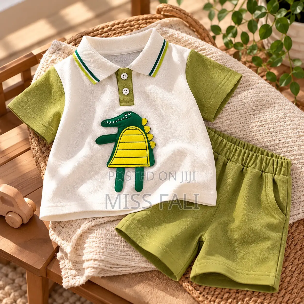 Little Croc Olive Set. 9-12Months