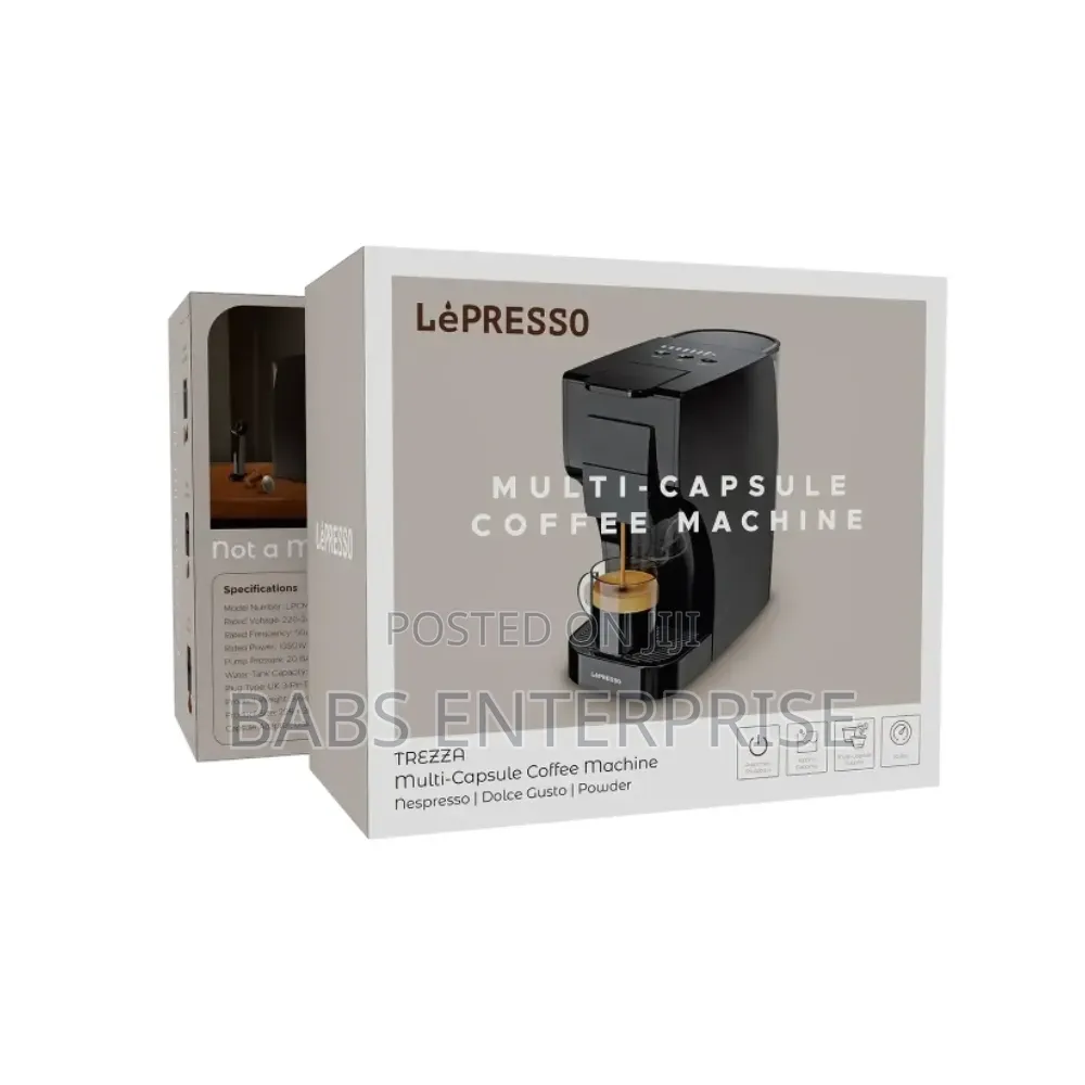 LePresso Trezza 3 in 1 Capsule Coffee Maker – Brown
