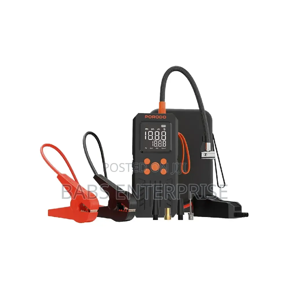 Porodo 4-in-1 Multi-Tool Inflator Jump Starter With 150PSI Auto-Stop