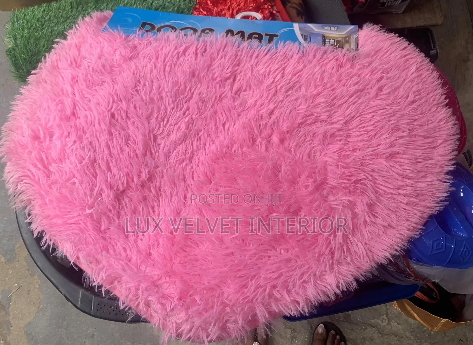 Pink Heart Fluffy Shaggy Door Mat - Soft and Thick Bedroom Mat