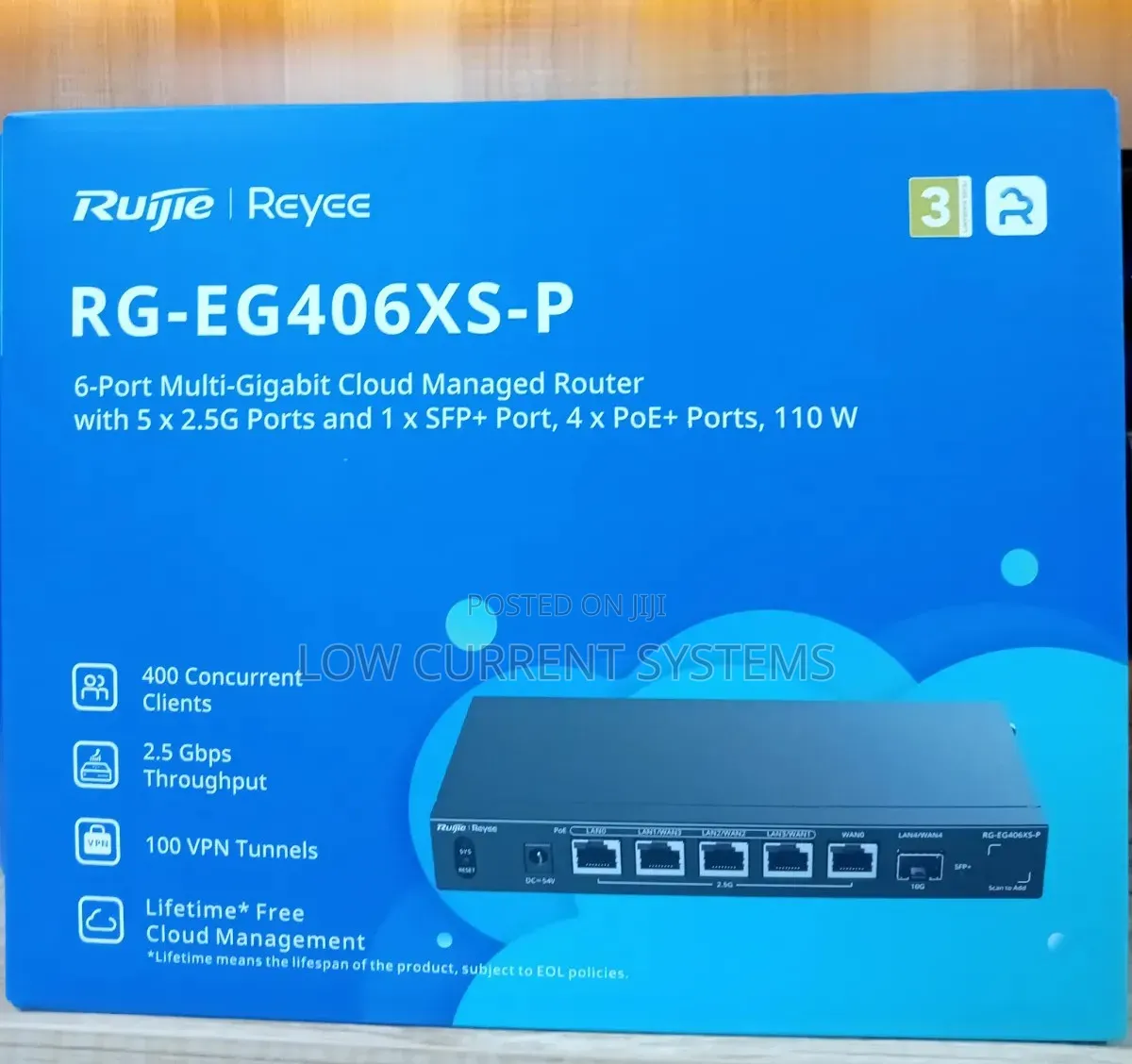 Ruijie RG-EG406XS-P Cloud Managed Router 400 Clients POE+ 100 VPN