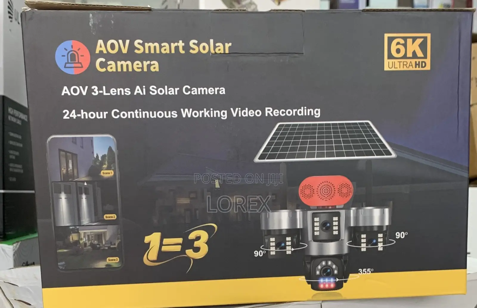 Triple Lense CCTV Solar Powered Camera