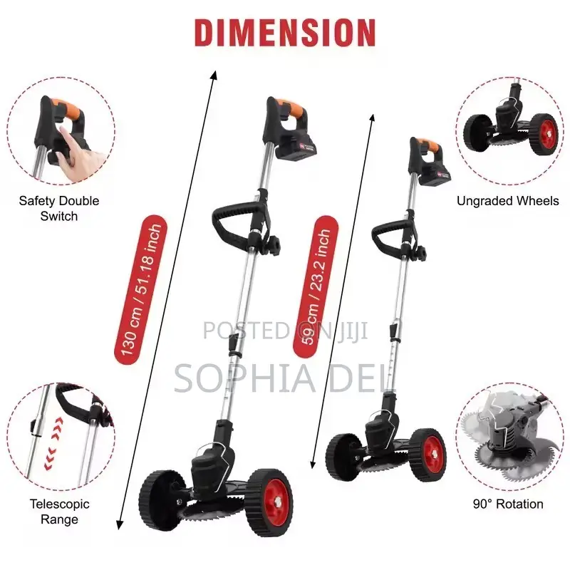 2-Battery Cordless Grass Cutter | Lawn Mower