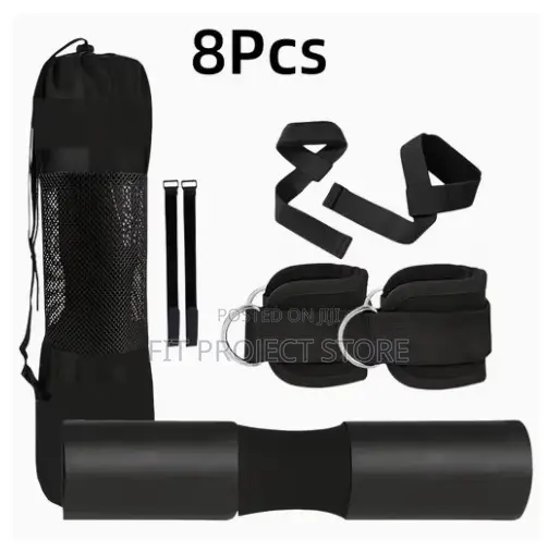 8PCS Barbell Shoulder Protection Pad, Wrist Guard Ankle Strap