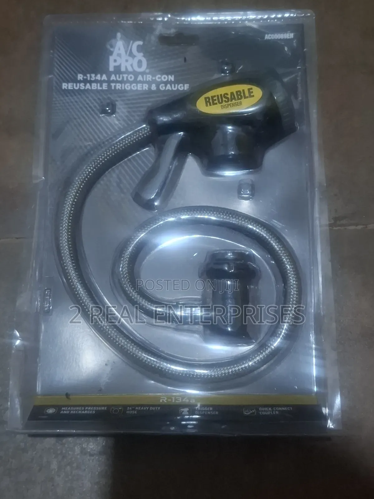 A/C Reusable R134a Car Air Conditioning Charging Hose Pressure Gauge